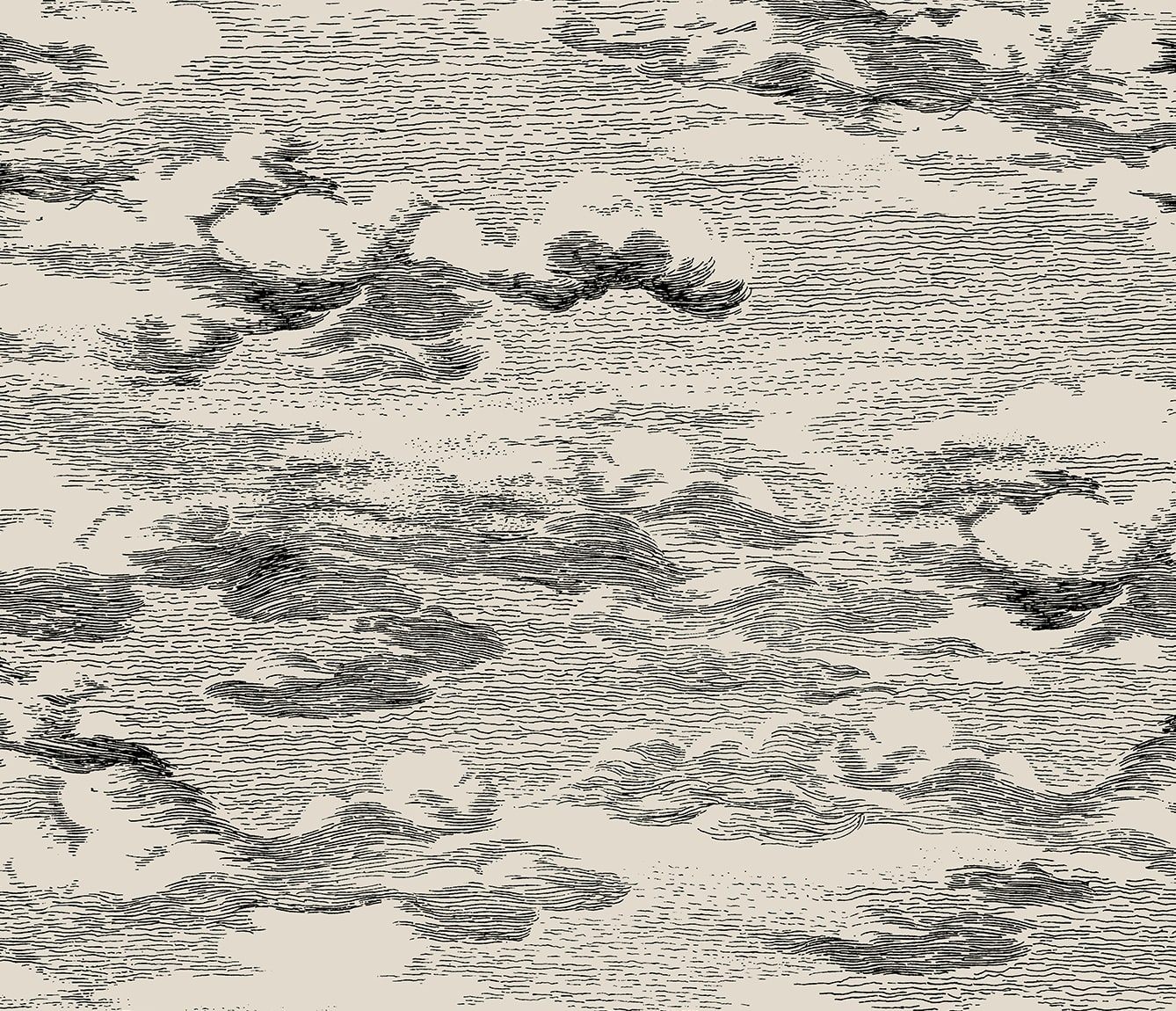 HG11210 Harry & Grace Harry & Grace Peel and Stick Wallpaper Clouds Beige & Black