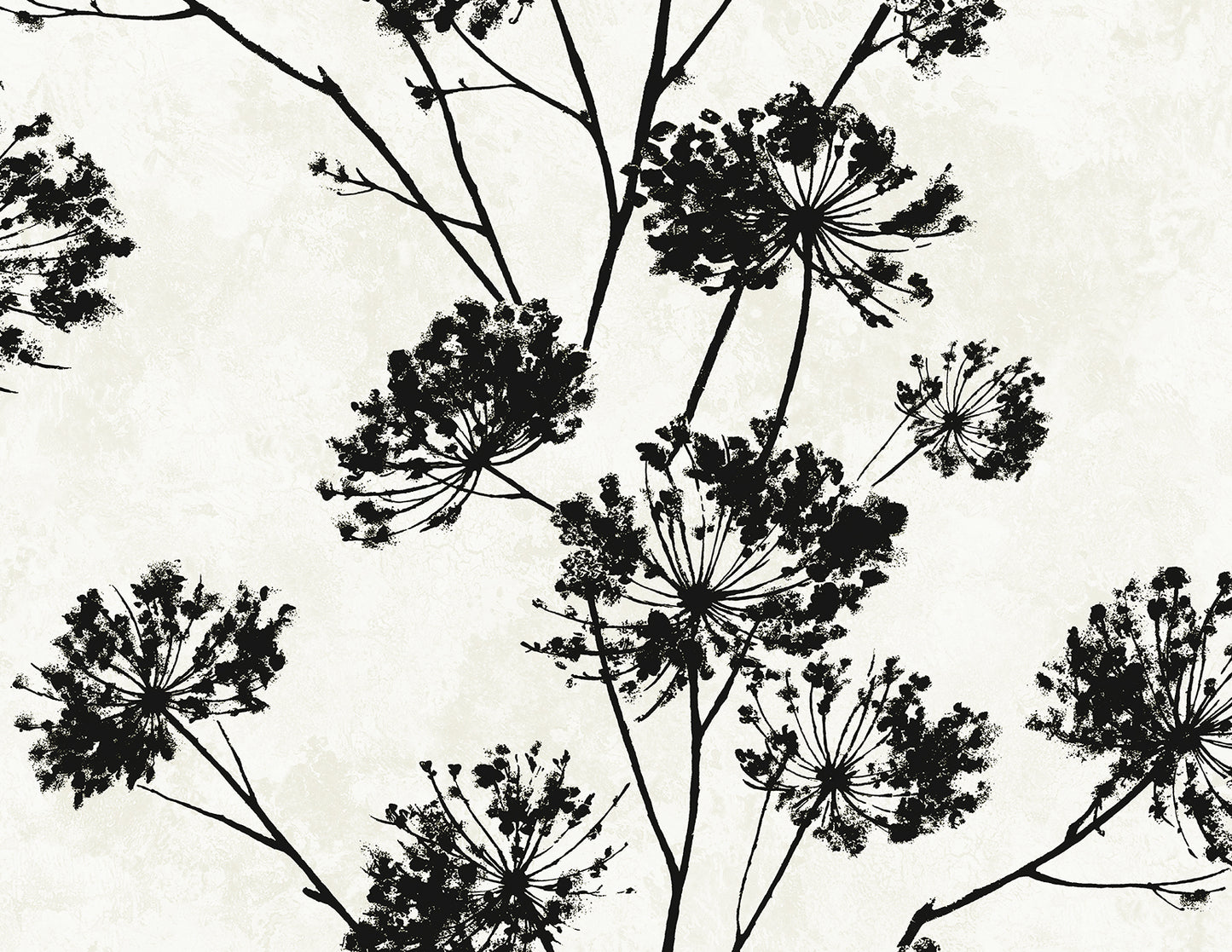 HG12100 Harry & Grace Harry & Grace Peel and Stick Wallpaper Dandelion Floral Ebony