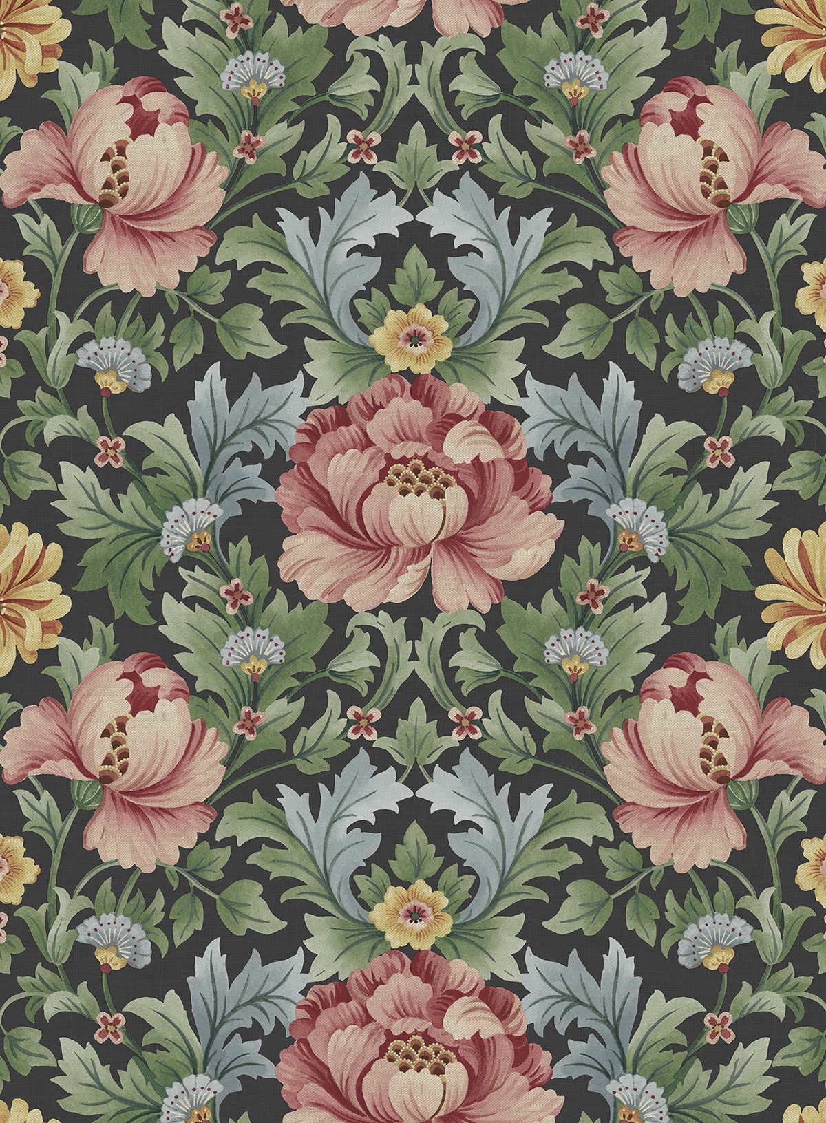 HG12601 Harry & Grace Harry & Grace Peel and Stick Wallpaper Floral Garden Rose & Fern