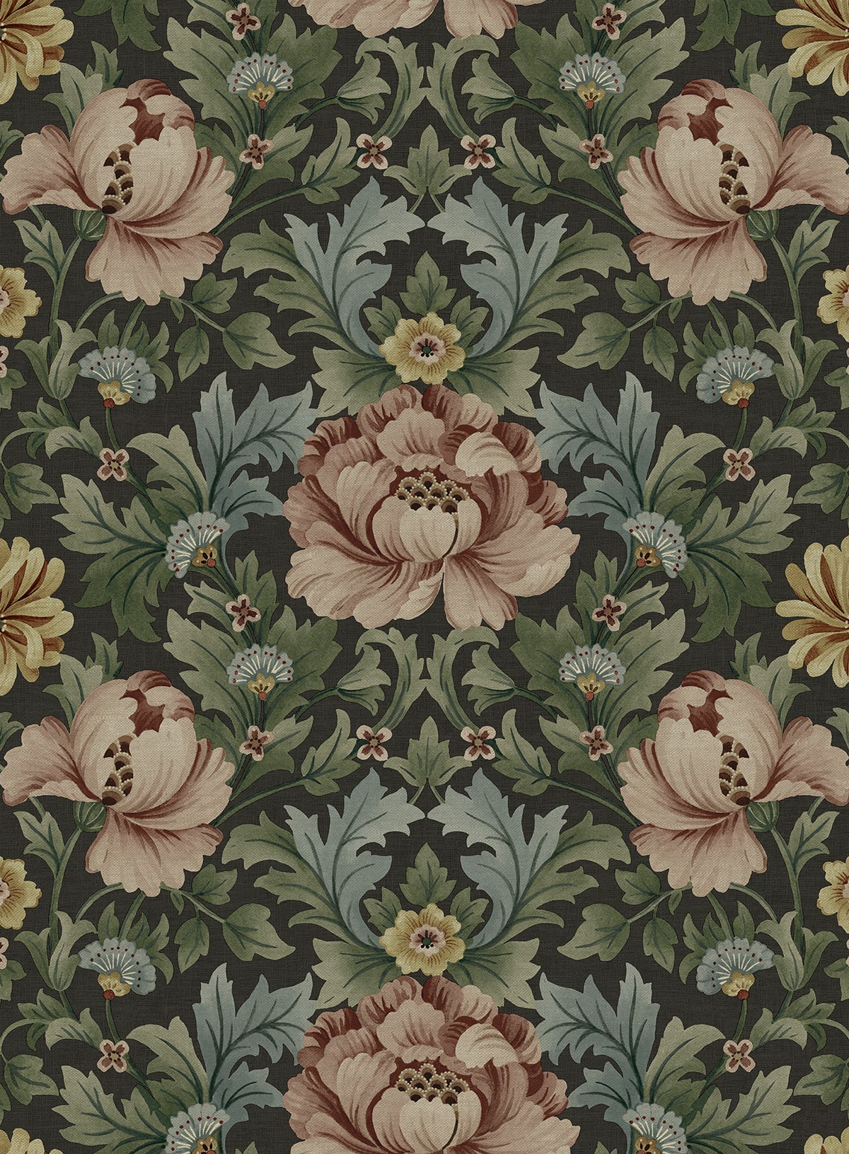HG12606 Harry & Grace Harry & Grace Peel and Stick Wallpaper Floral Garden Clove & Rosemary
