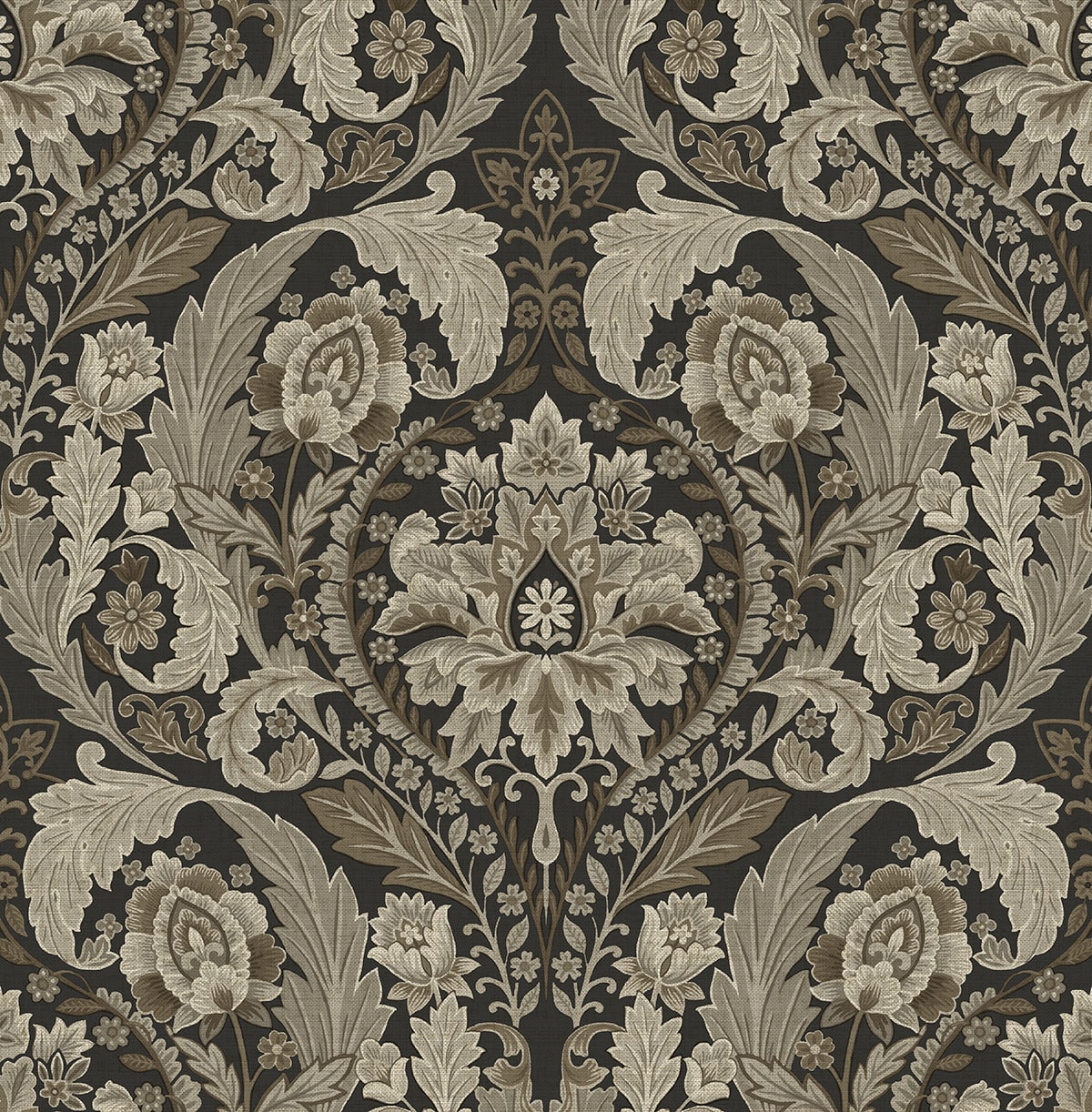 HG12907 Harry & Grace Harry & Grace Peel and Stick Wallpaper Thornton Vintage Damask Cliffside