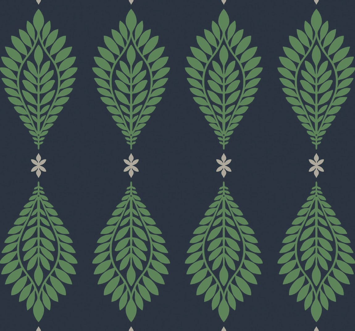 LN10612 Lillian August Luxe Retreat Wallpaper Mirasol Palm Frond Midnight Blue and Spearmint