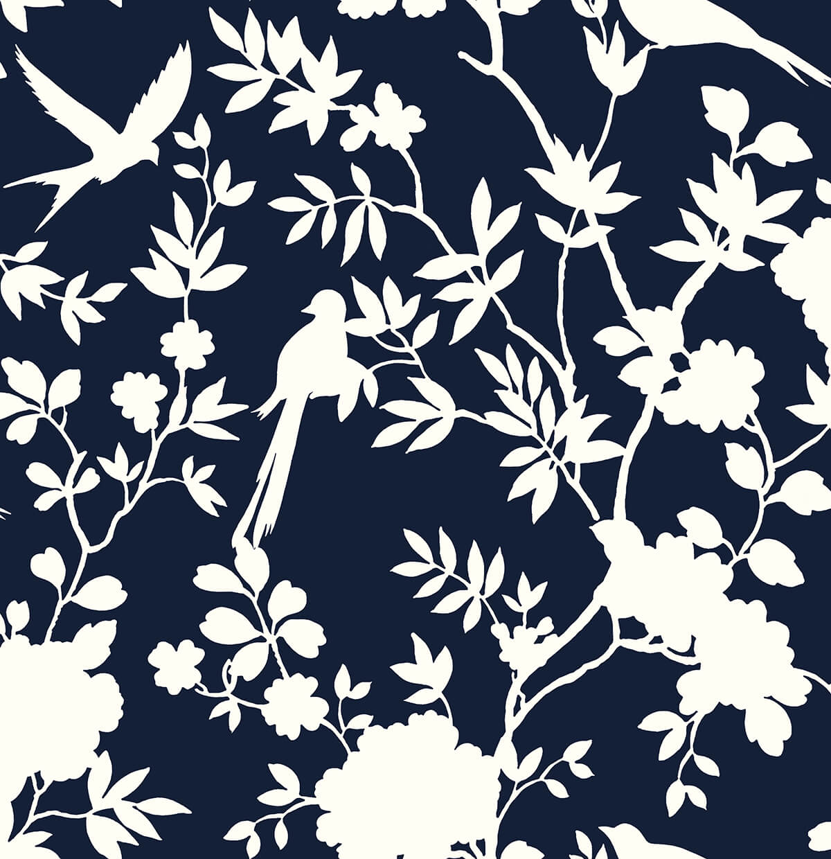 LN20522 Lillian August Lillian August Peel and Stick Wallpaper Mono Toile Midnight Blue