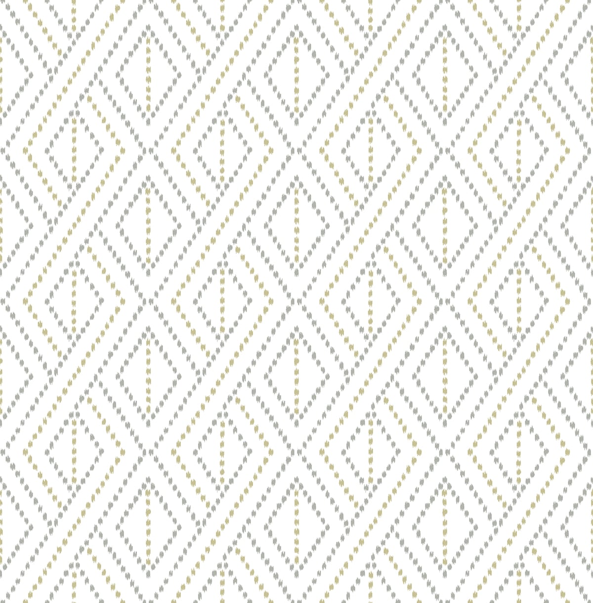 LN30208 Lillian August Lillian August Peel and Stick Wallpaper Boho Grid Argos Grey & Yellow