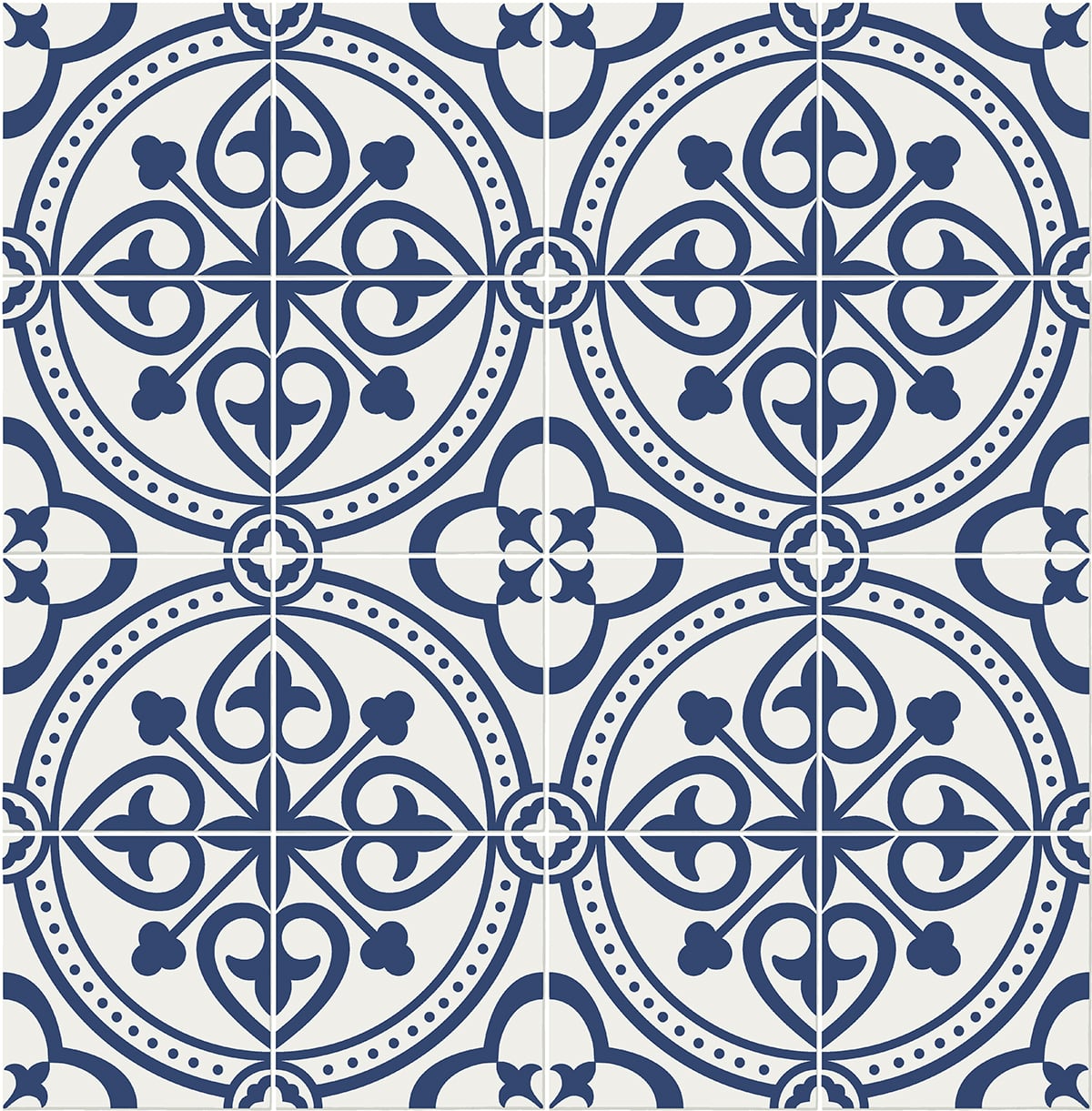 LN30312 Lillian August Lillian August Peel and Stick Wallpaper Villa Mar Tile Denim Blue