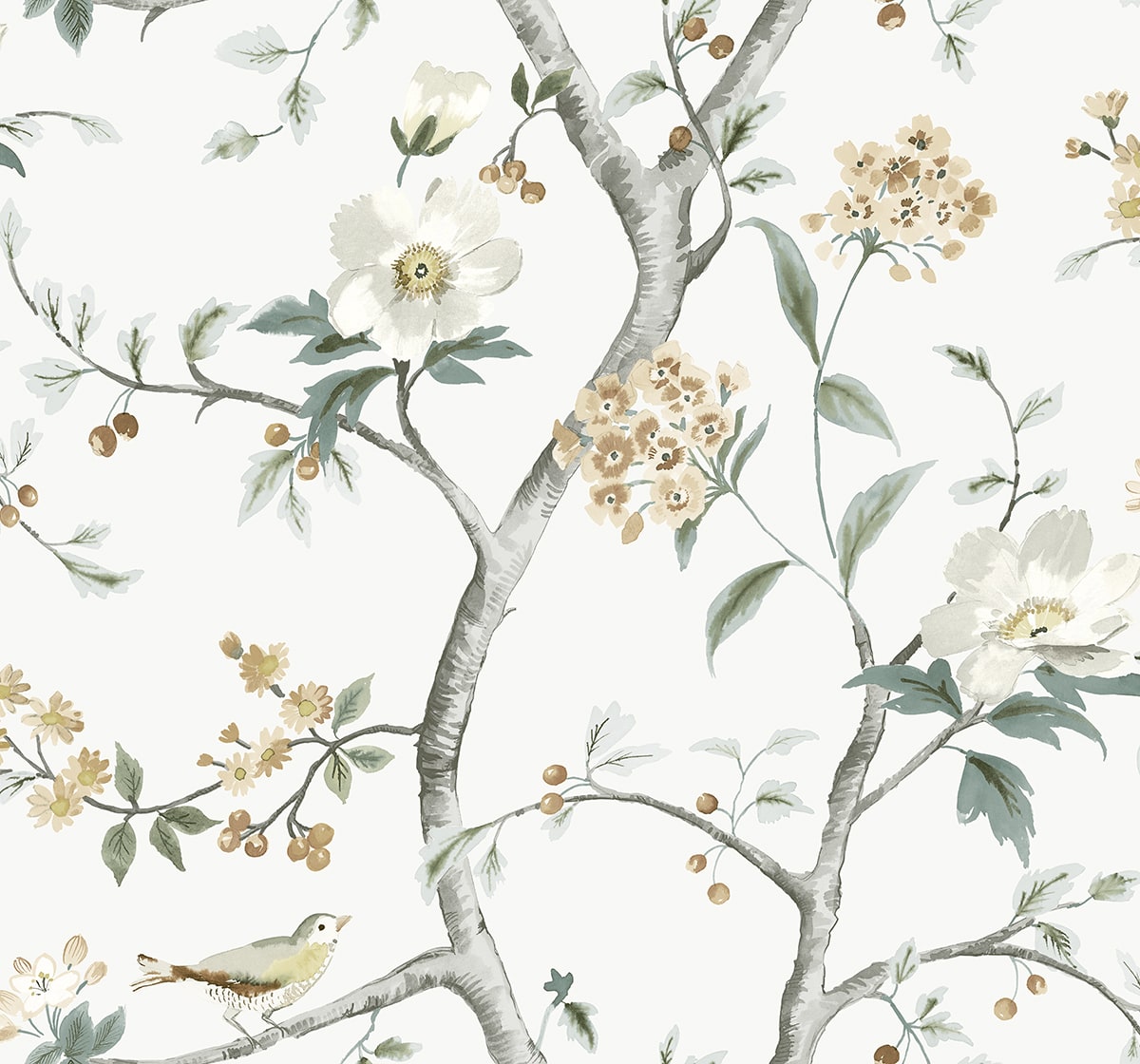 LN40008 Lillian August Coastal Haven Wallpaper Sparrow Haven Agave & Cider