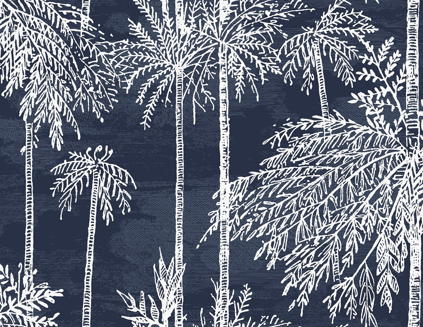 LN40212 Lillian August Coastal Haven Wallpaper Palm Grove Midnight Sky