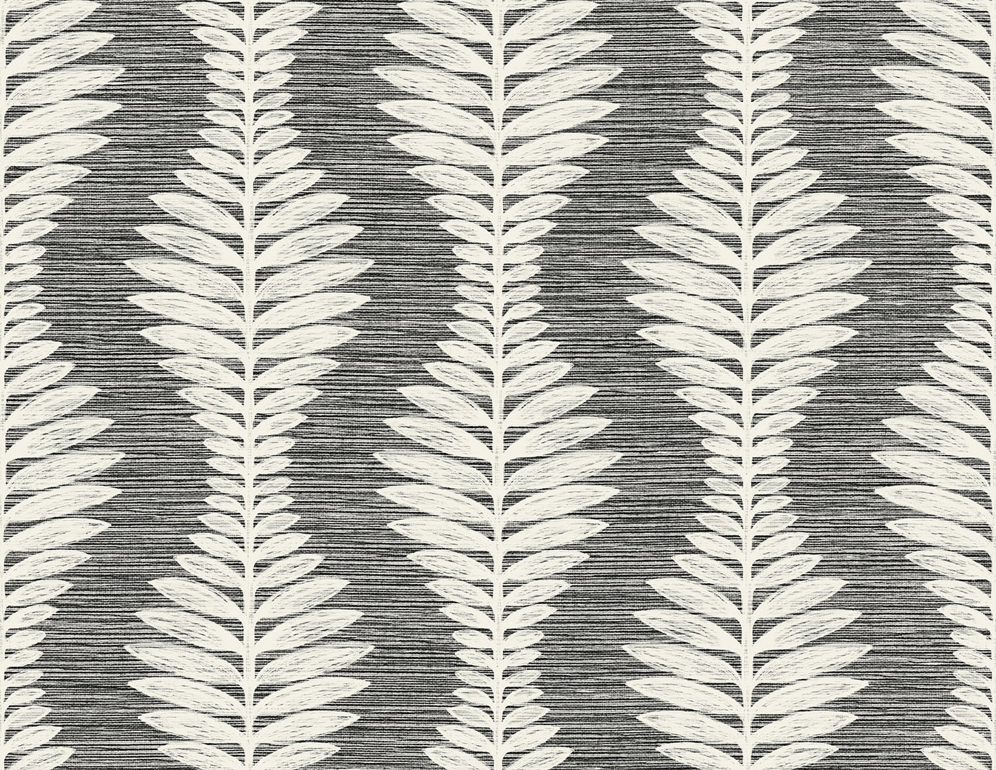 LN40500 Lillian August Coastal Haven Wallpaper Carina Leaf Ogee Charcoal