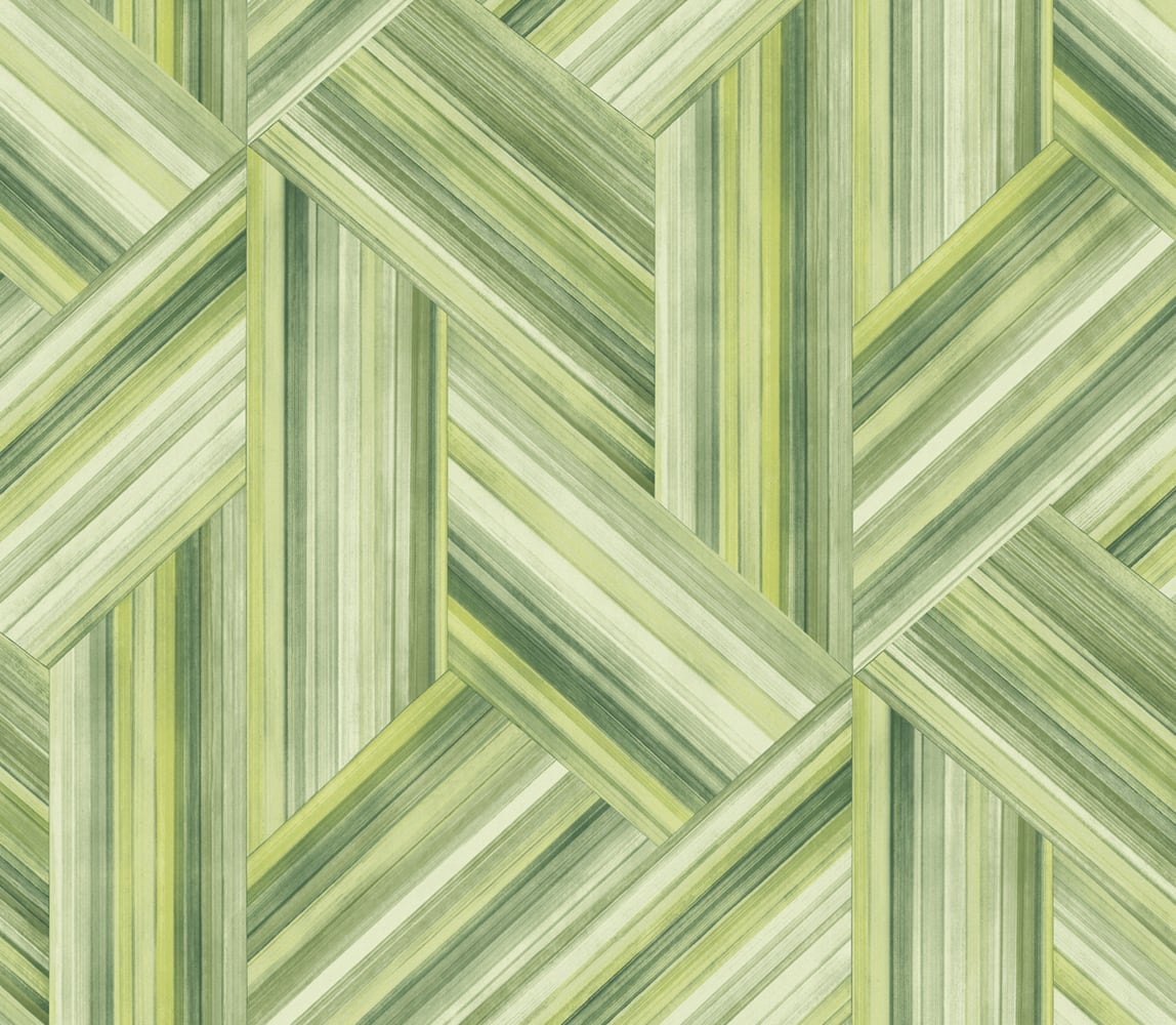 LW50104 Seabrook Designs Living with Art Wallpaper Geo Inlay Chartreuse and Basil