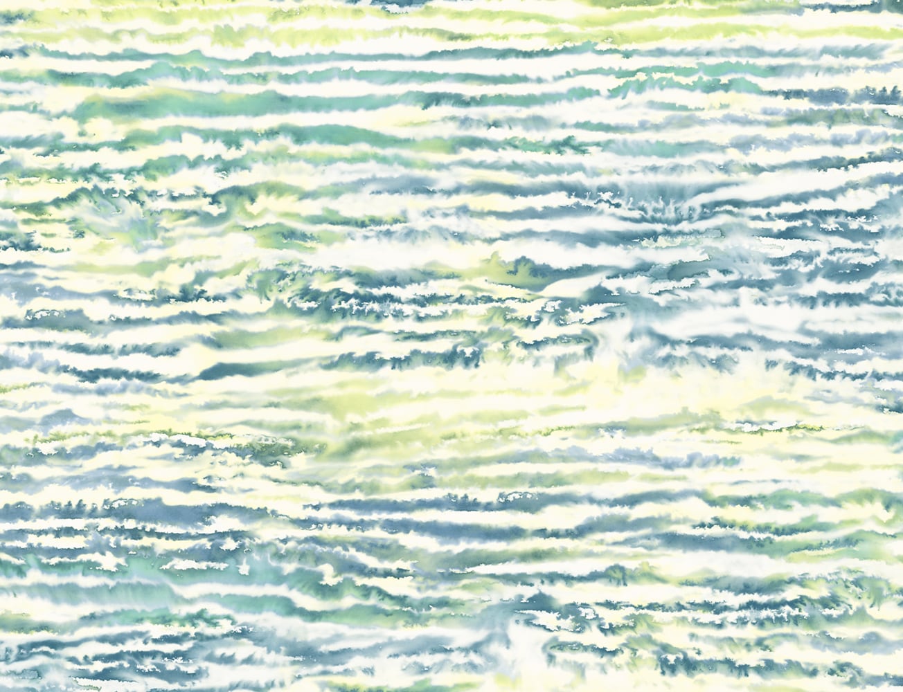 LW50504 Seabrook Designs Living with Art Wallpaper Watercolor Waves Deep Sea and Spring Green