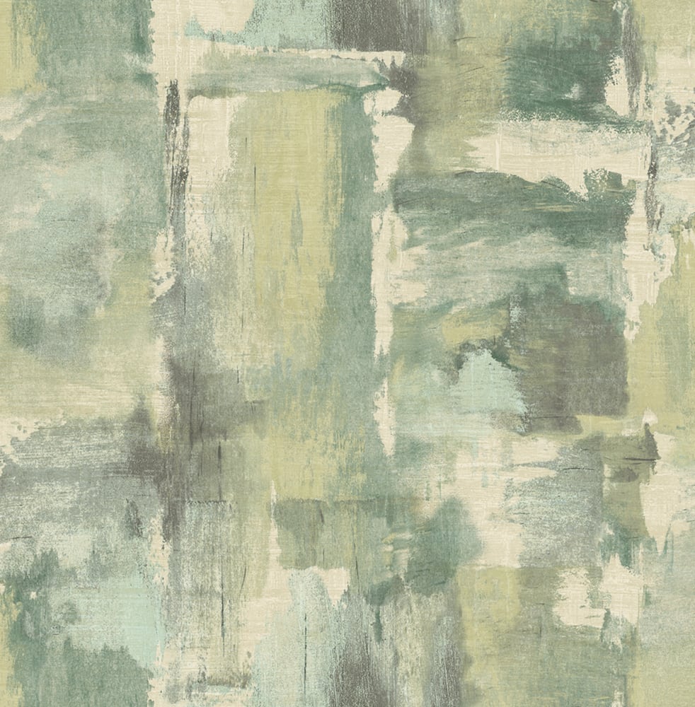 LW51304 Seabrook Designs Living with Art Wallpaper Dry Brush Faux Everglades and Moss Green