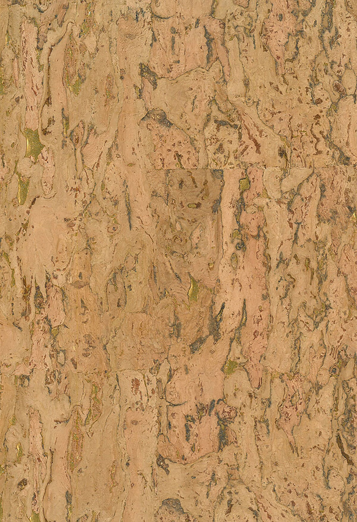 NA503 Seabrook Designs Natural Resource Wallpaper Cork Brown, Metallic Gold