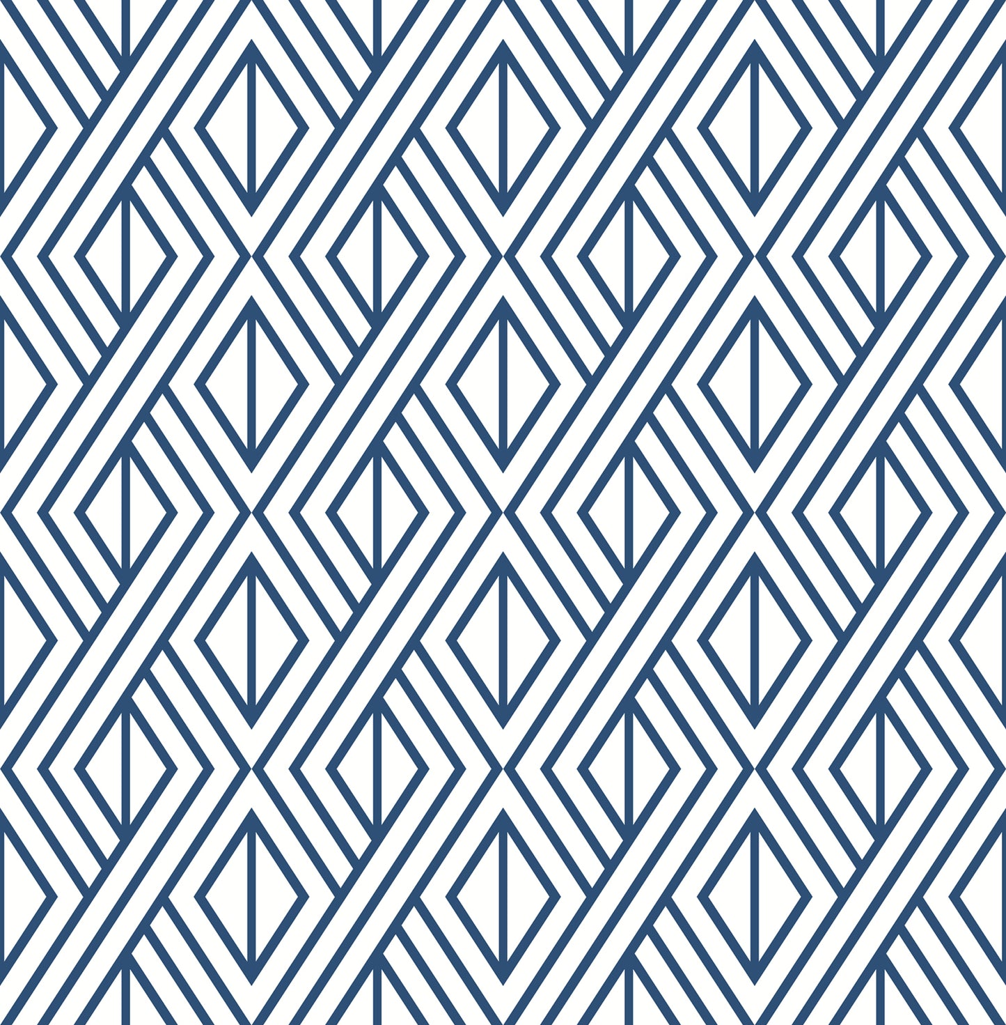 NW30106 NextWall NextWall Peel & Stick Wallpaper Navy Diamond Geometric Navy & White