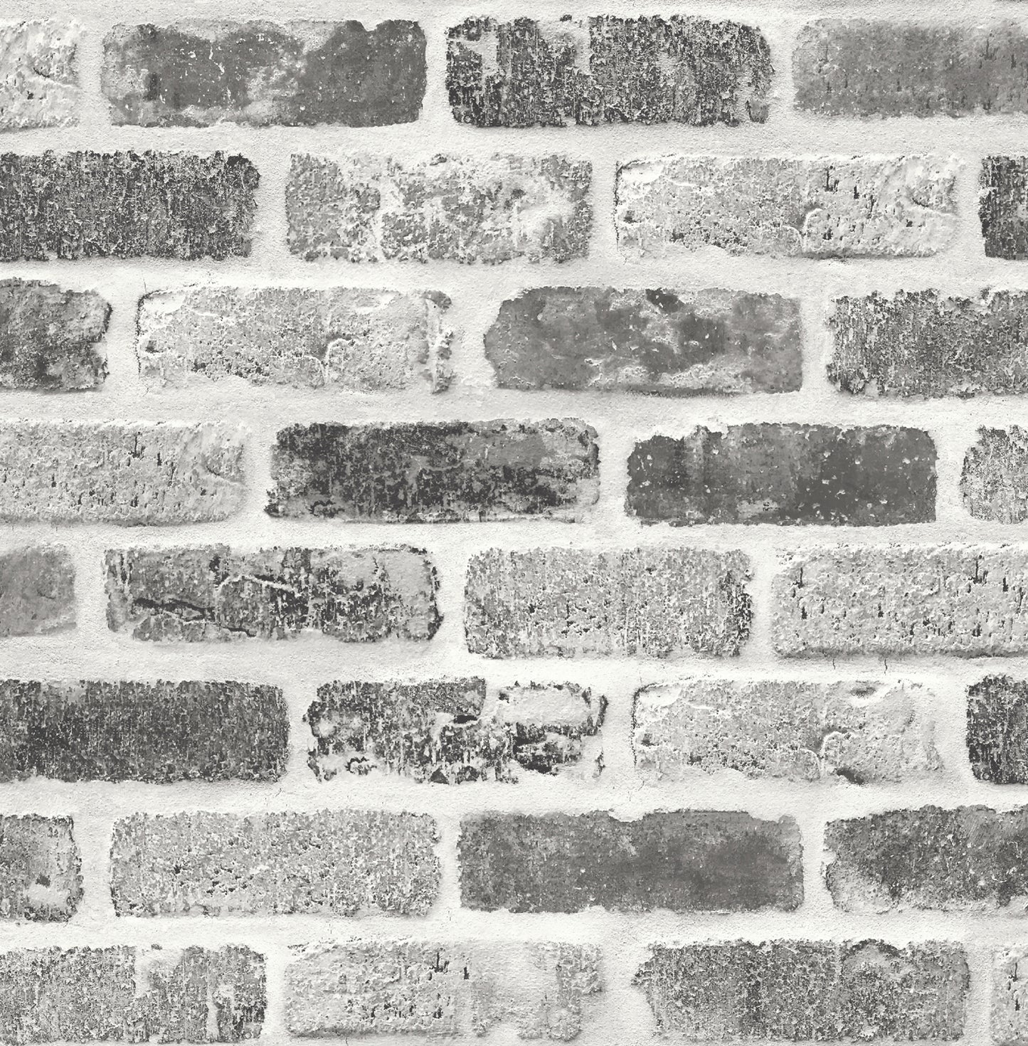 NW30510 NextWall NextWall Peel & Stick Wallpaper Gray Washed Brick Soft Gray & Charcoal