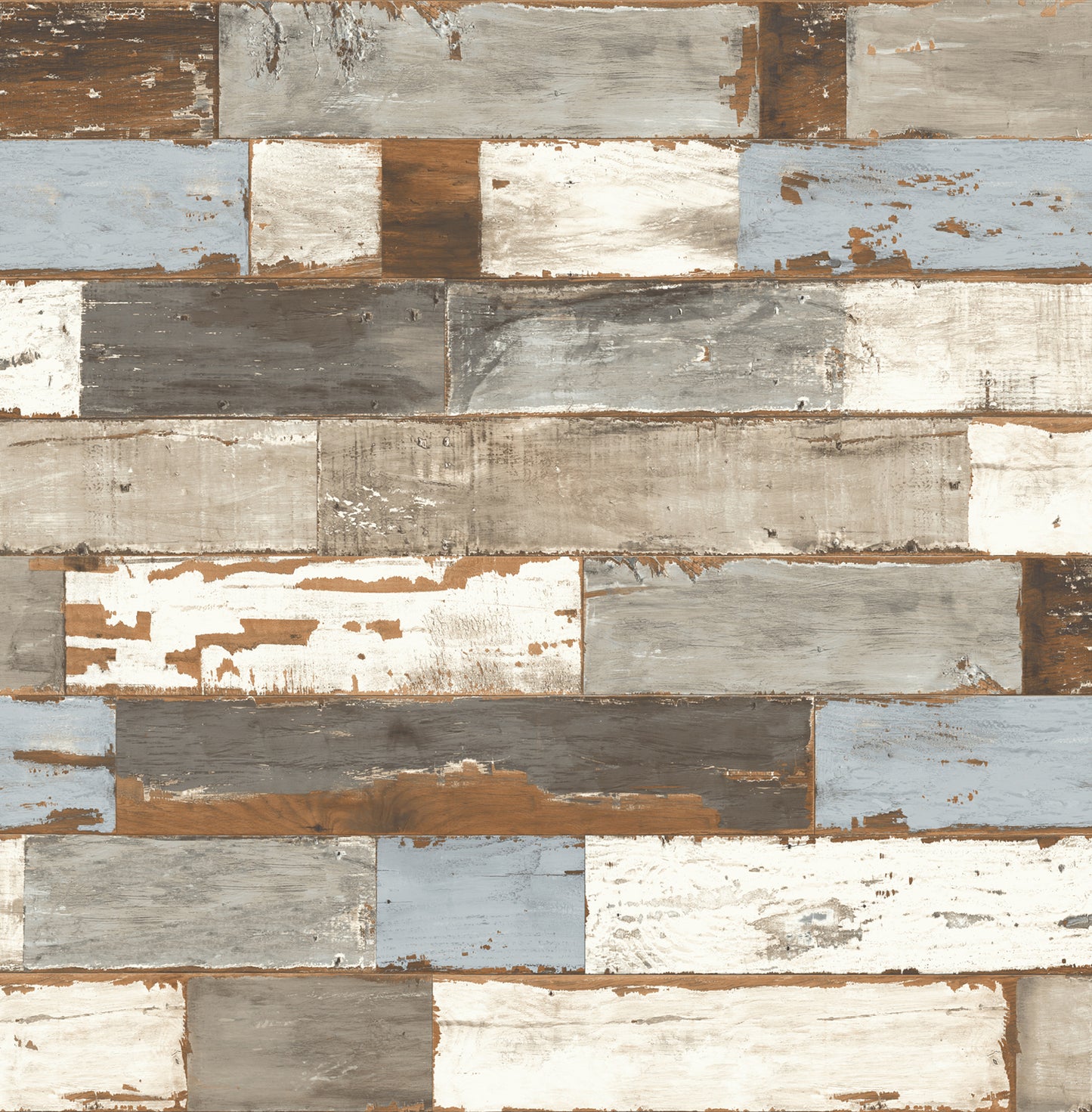 NW30700 NextWall NextWall Peel & Stick Wallpaper Colorful Shiplap Blue & Neutral