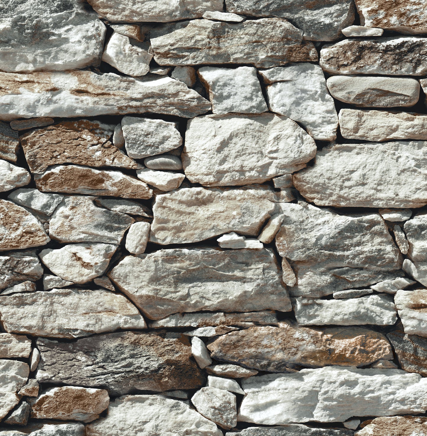 NW30900 NextWall NextWall Peel & Stick Wallpaper Stone Wall Brown & Gray