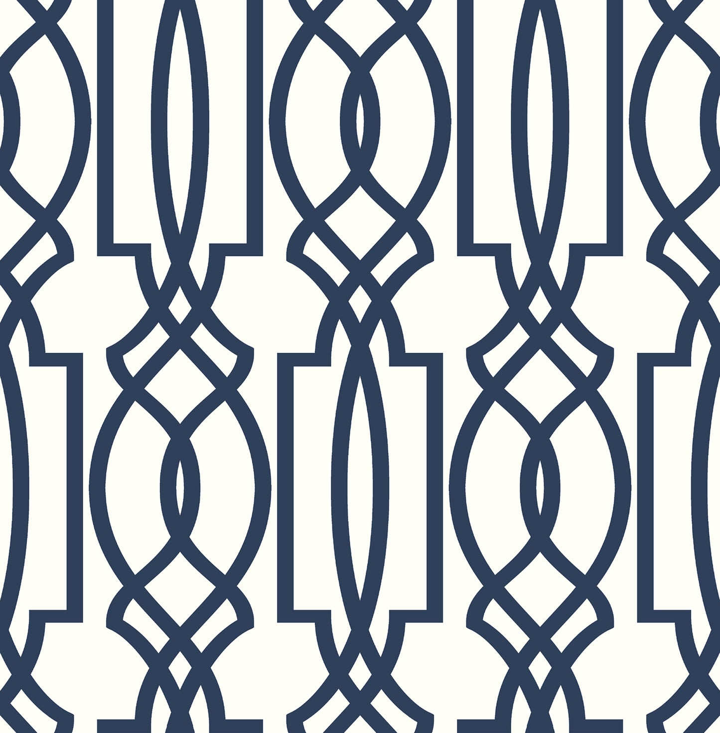 NW31502 NextWall NextWall Peel & Stick Wallpaper Navy Deco Lattice Navy & White