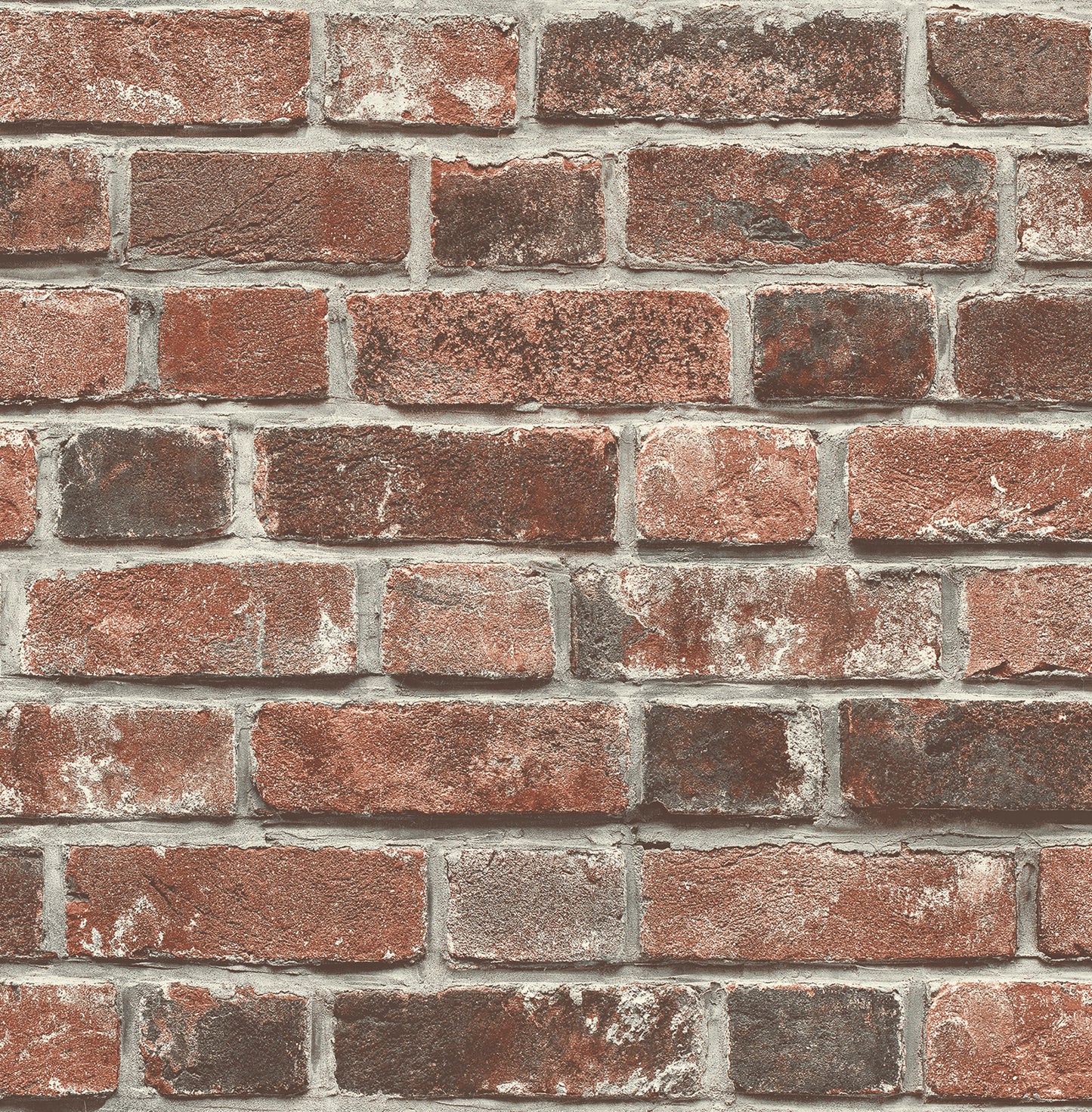 NW31700 NextWall NextWall Peel & Stick Wallpaper Distressed Red Brick Red & Charcoal
