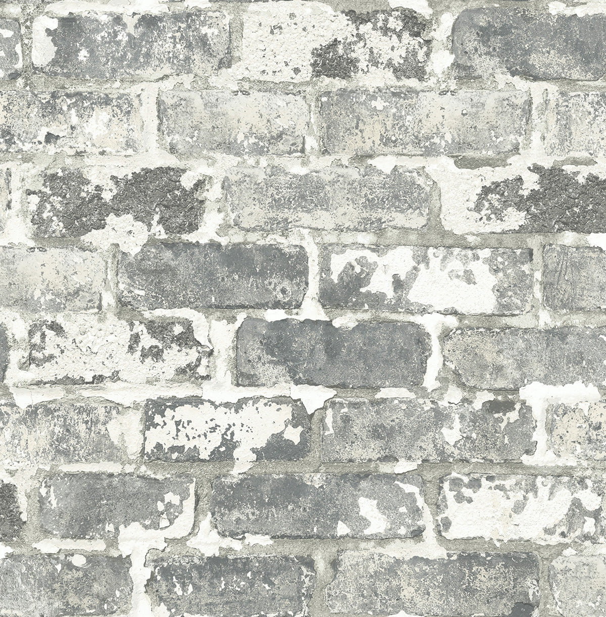 NW32308 NextWall NextWall Peel & Stick Wallpaper Weathered Gray Brick Gray & Ivory