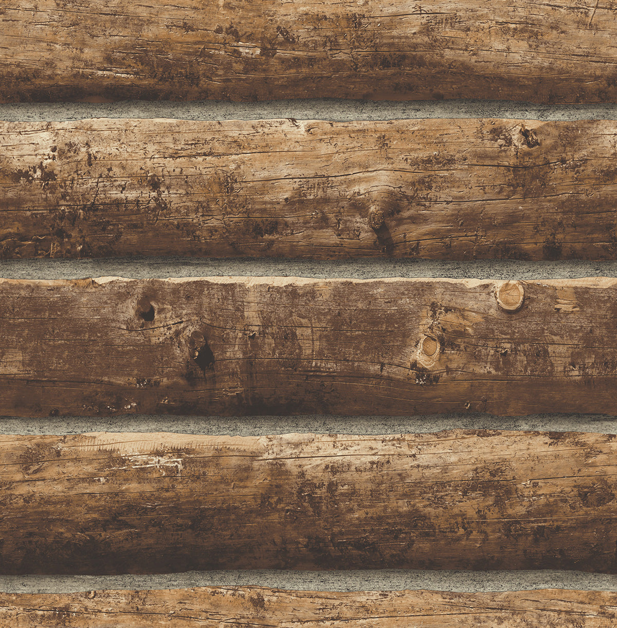 NW33905 NextWall NextWall Peel & Stick Wallpaper Log Cabin Walnut