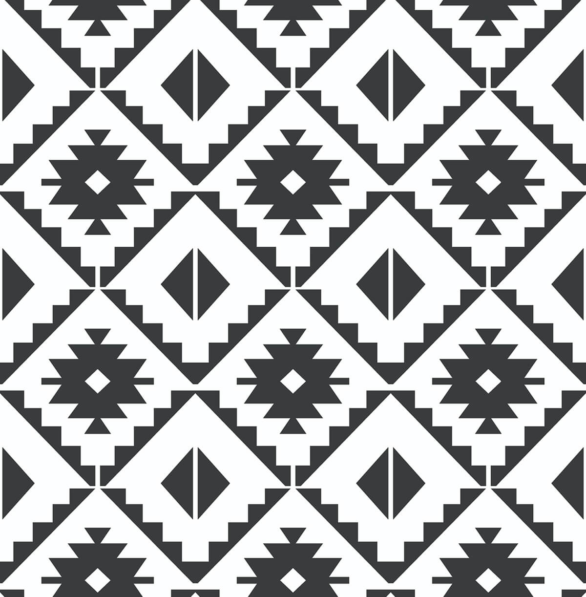 NW34200 NextWall NextWall Peel & Stick Wallpaper Southwest Tile Black