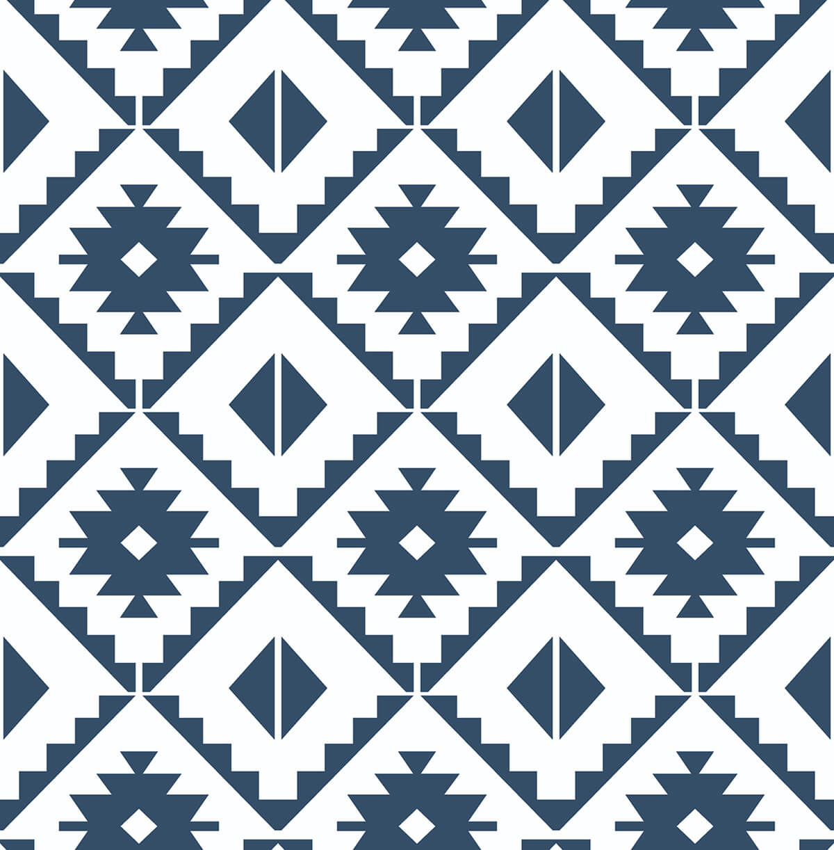 NW34202 NextWall NextWall Peel & Stick Wallpaper Southwest Tile Navy Blue