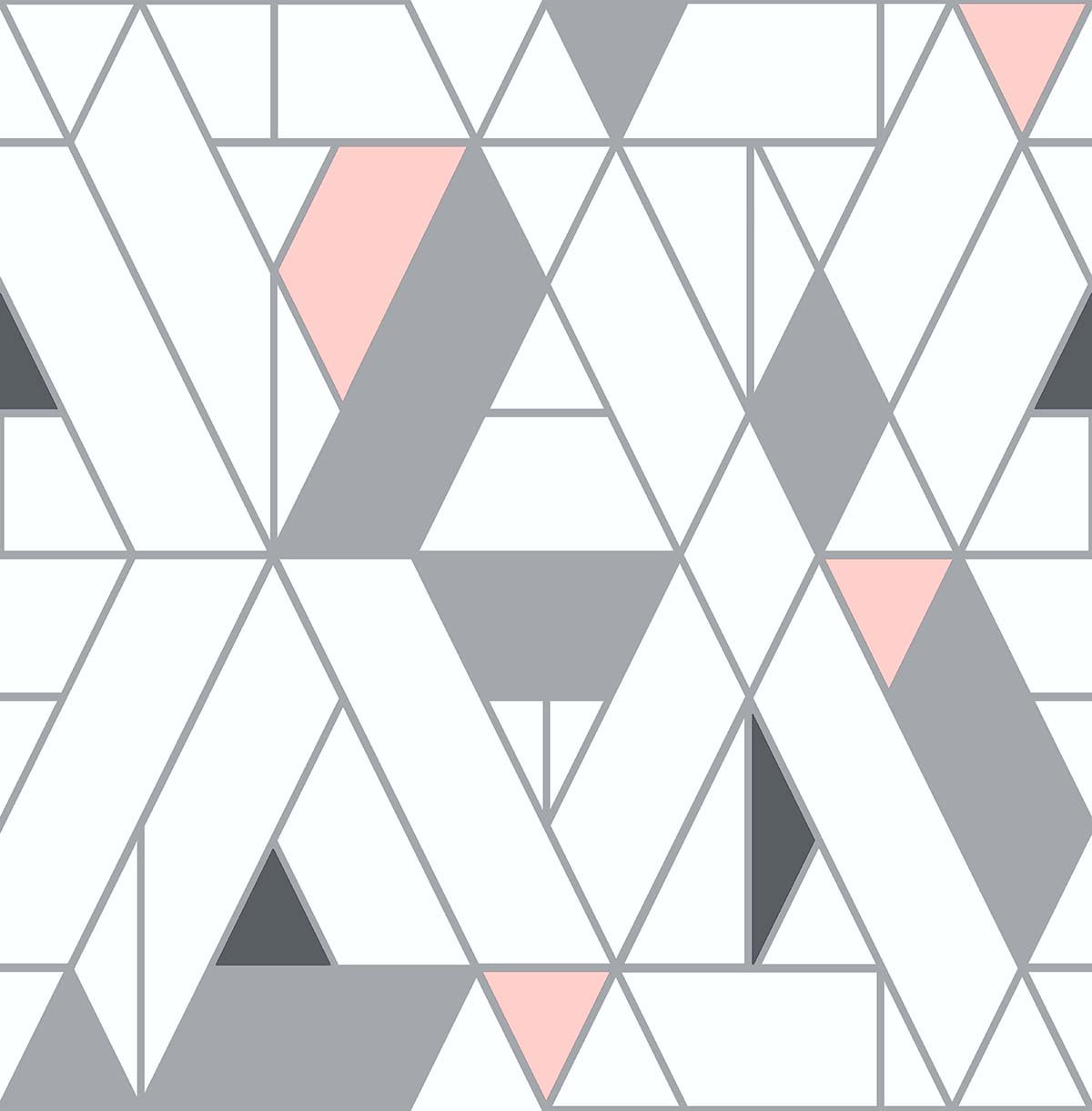 NW34701 NextWall NextWall Peel & Stick Wallpaper Kaleidoscope Pink & Charcoal