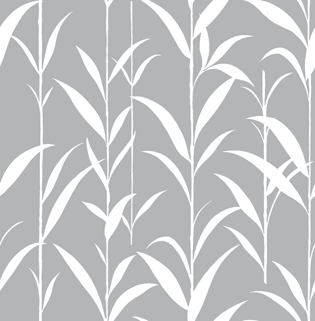 NW36408 NextWall NextWall Peel & Stick Wallpaper Bamboo Leaves Gray
