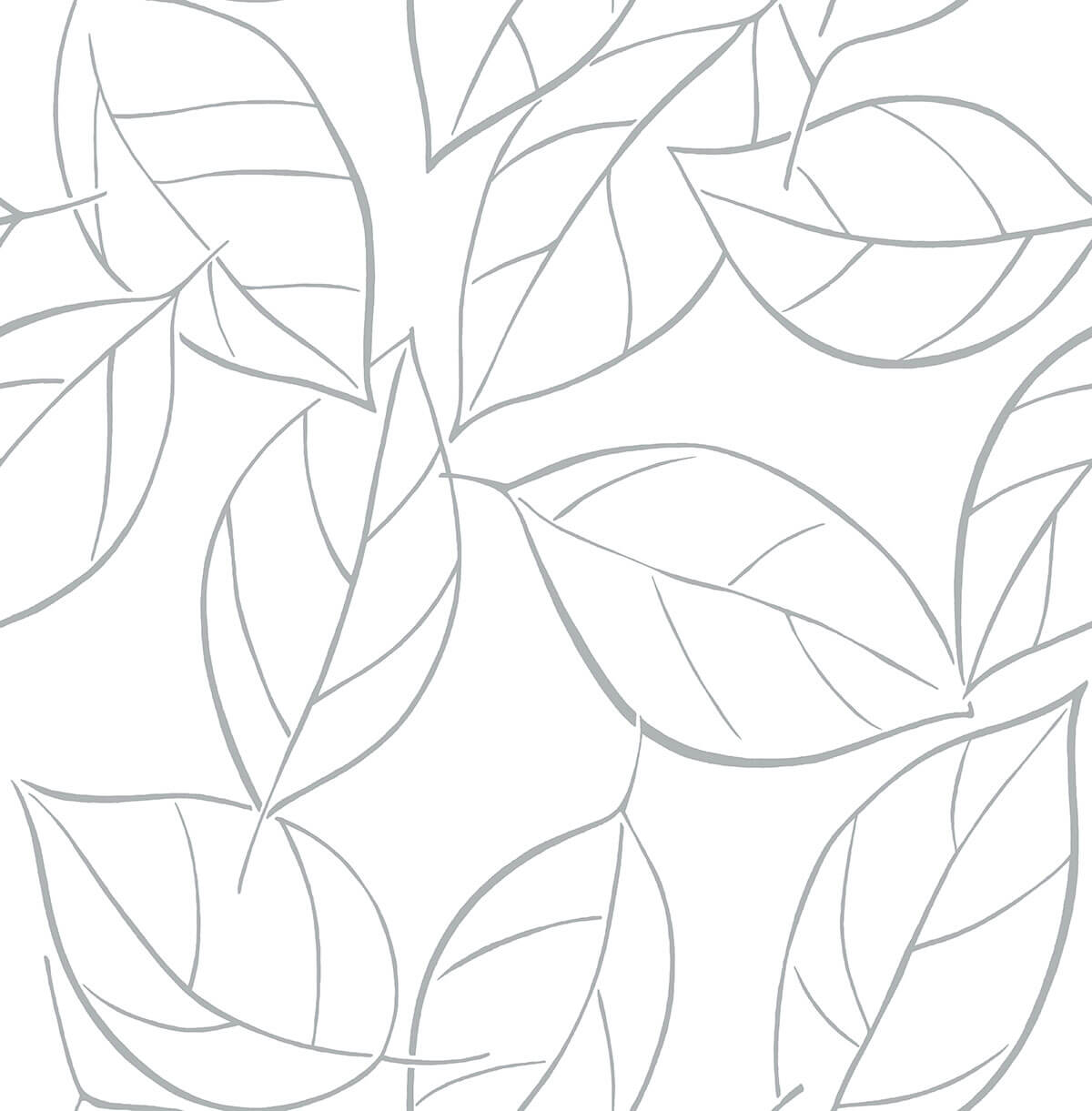 NW36508 NextWall NextWall Peel & Stick Wallpaper Tossed Leaves Daydream Gray