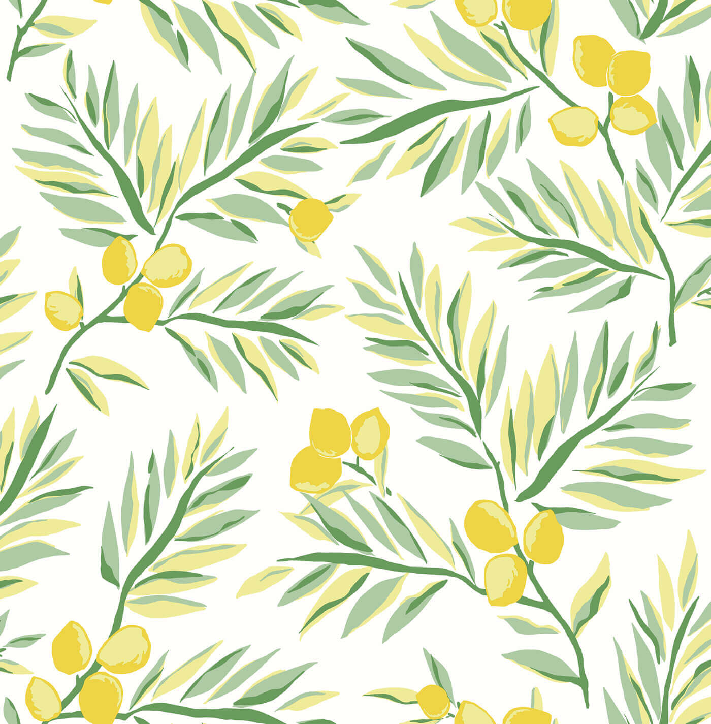 NW36703 NextWall NextWall Peel & Stick Wallpaper Lemon Branch Lemon & Sage