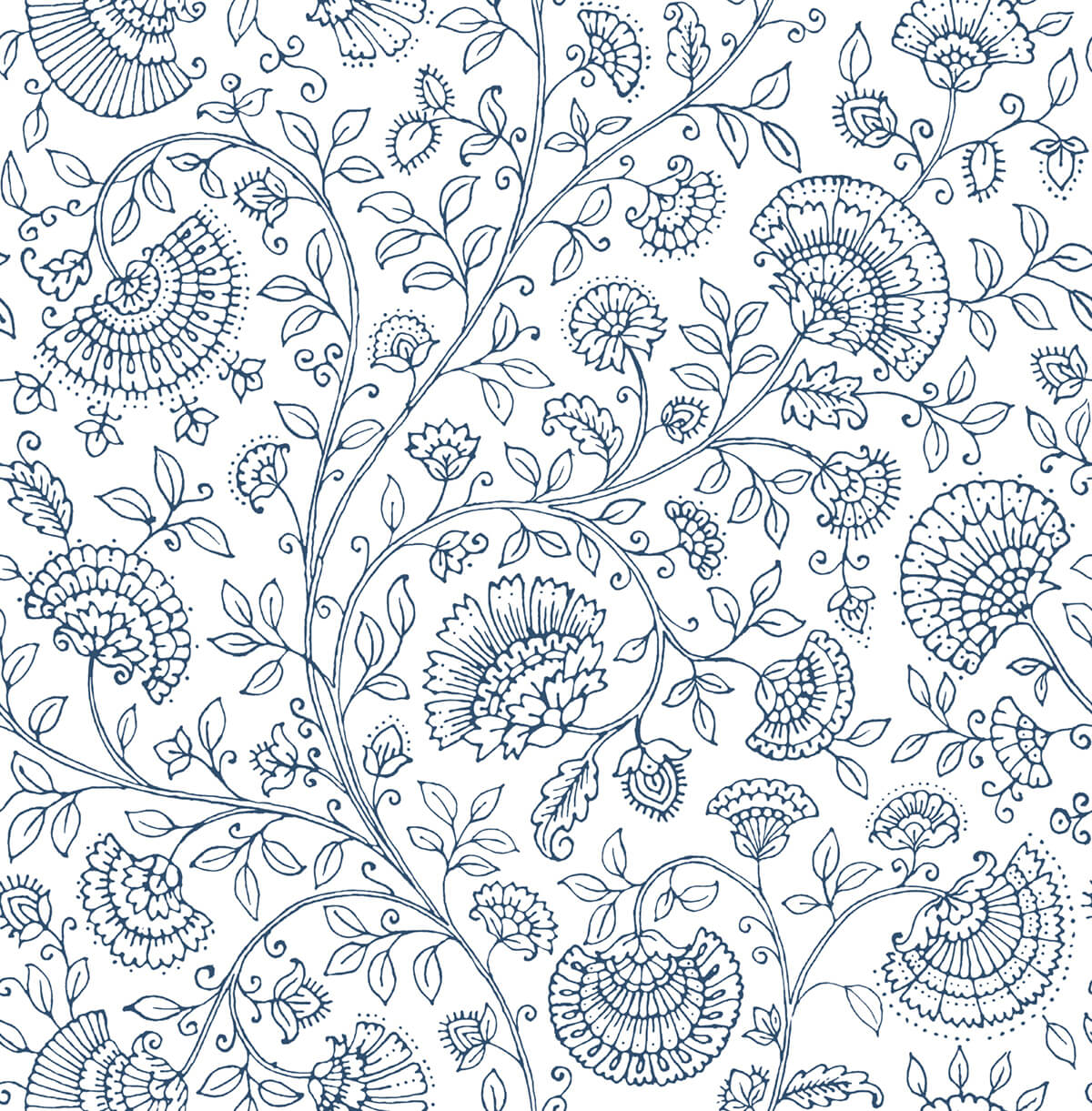 NW36812 NextWall NextWall Peel & Stick Wallpaper Paisley Trail Midnight Blue