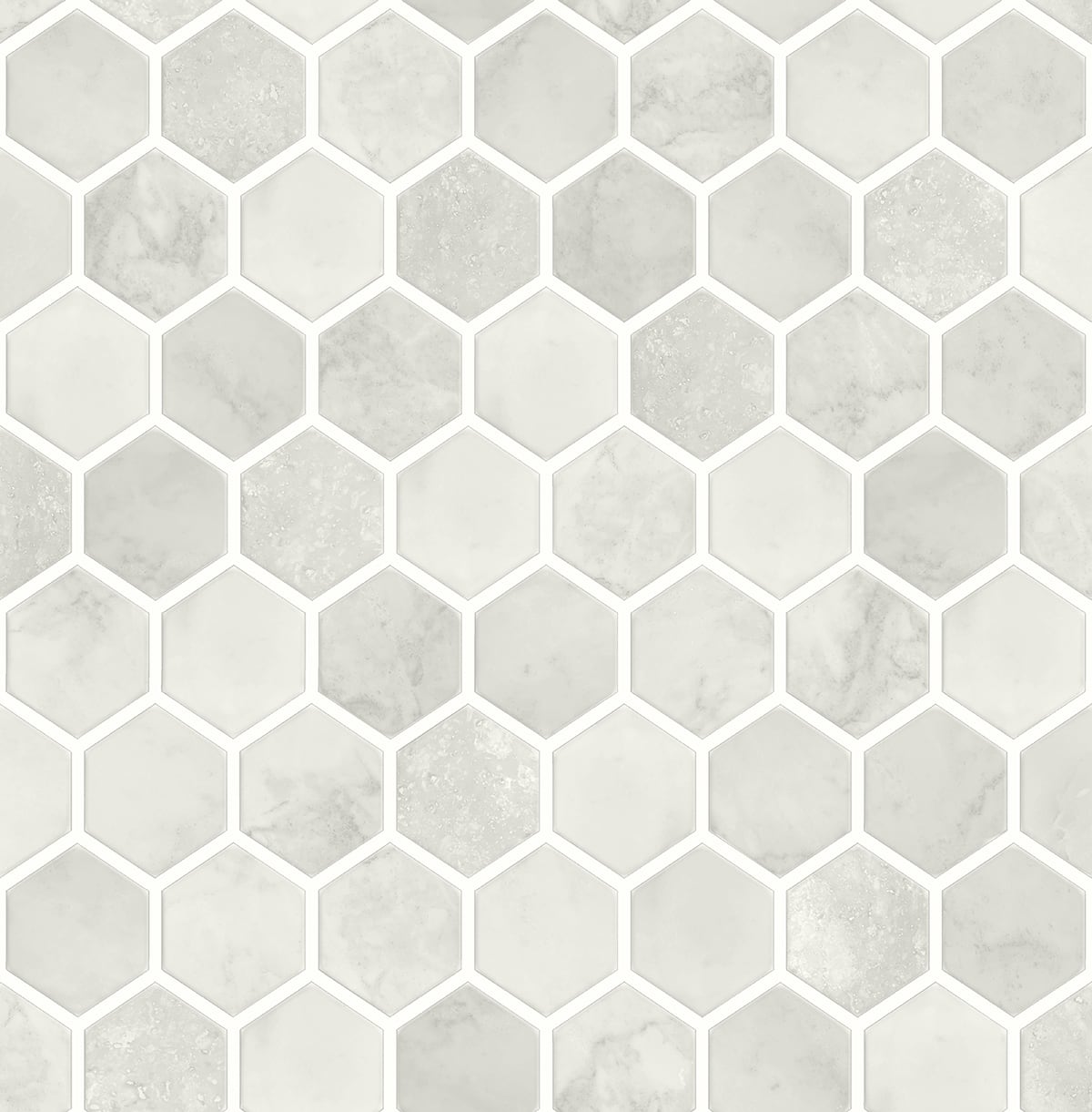 NW38606 NextWall NextWall Peel & Stick Wallpaper Inlay Hexagon Cream Neutral