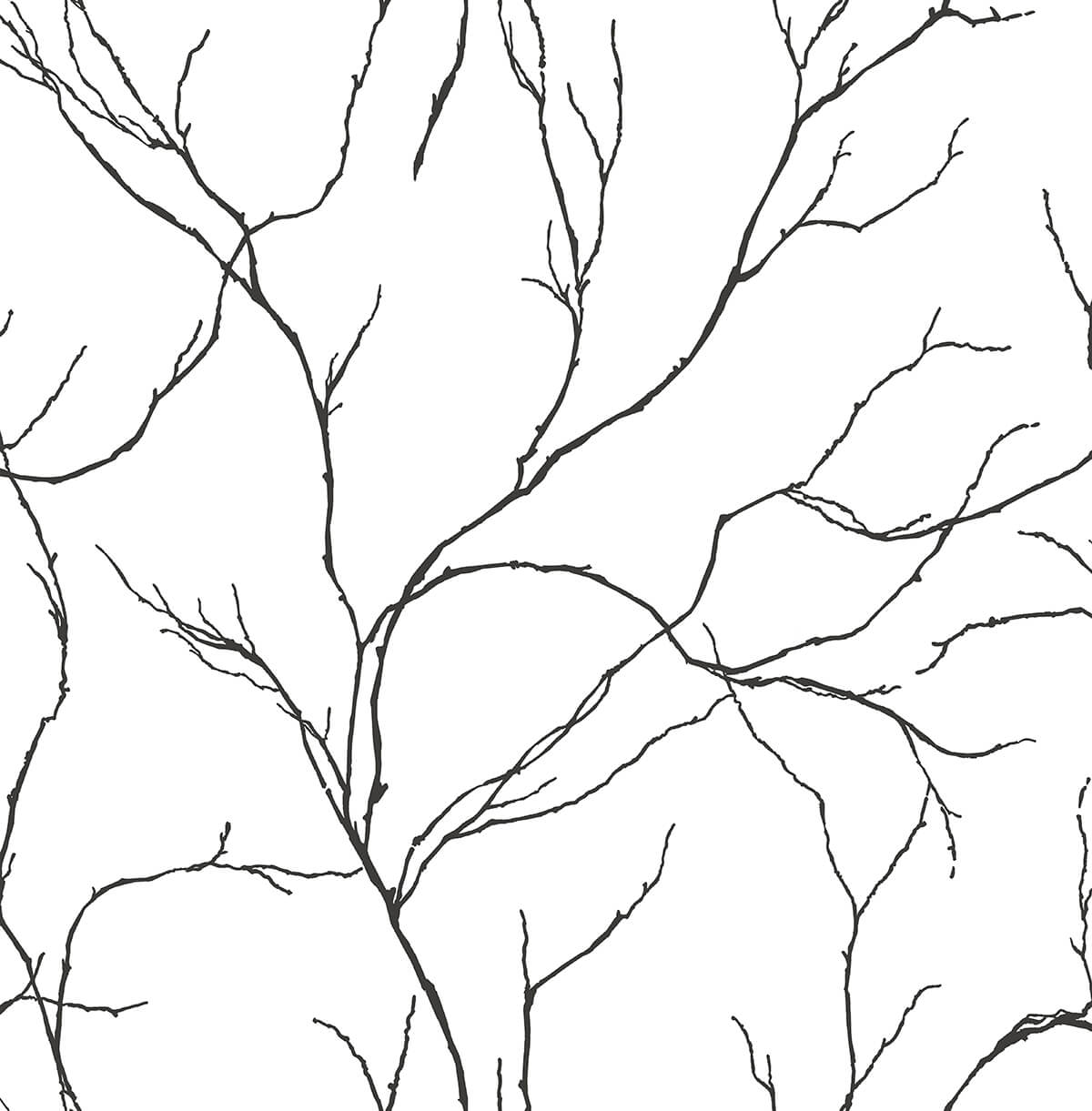 NW39000 NextWall NextWall Peel & Stick Wallpaper Delicate Branches Ebony