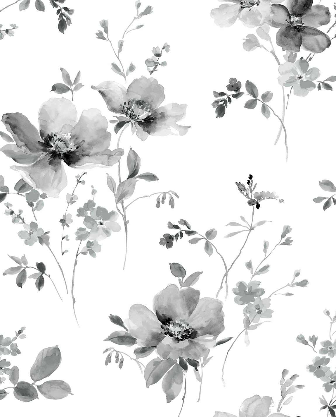 NW42200 NextWall NextWall Peel & Stick Wallpaper Watercolor Windflower Inkwell & Heather