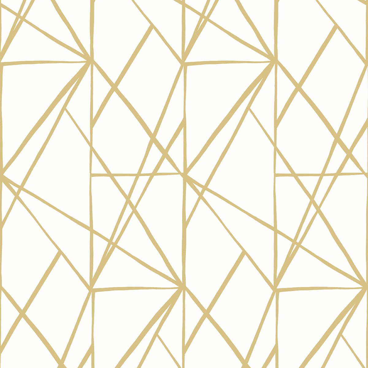 NW42503 NextWall NextWall Peel & Stick Wallpaper Quartz Geo Metallic Gold