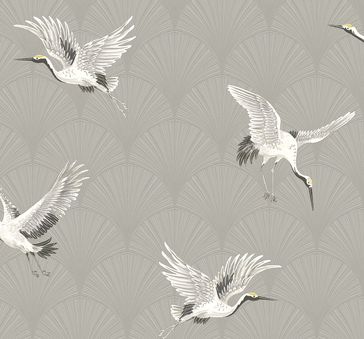 NW42808 NextWall NextWall Peel & Stick Wallpaper Cranes Argos Grey