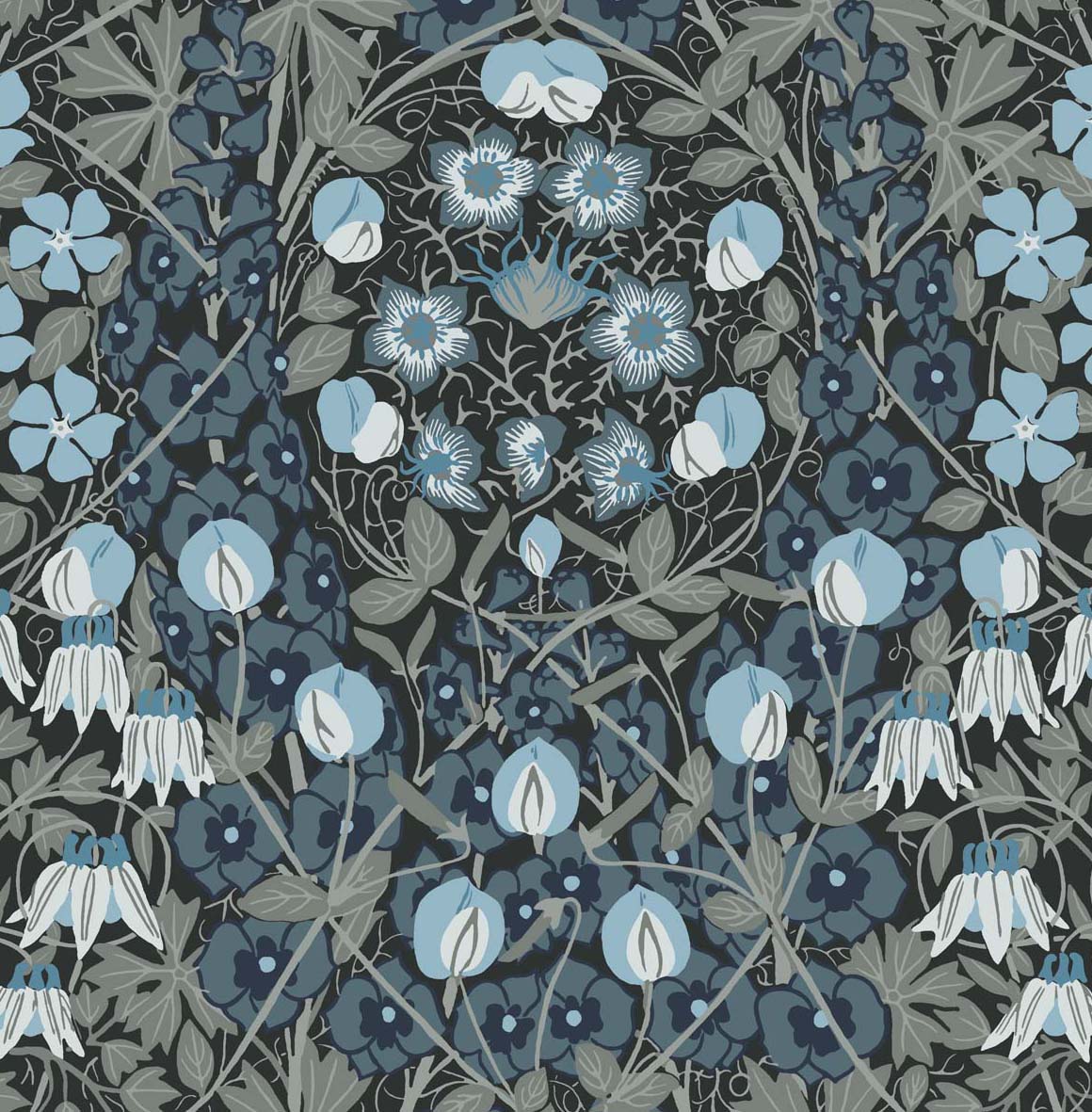 NW43802 NextWall NextWall Peel & Stick Wallpaper Tulip Garden Bluestone