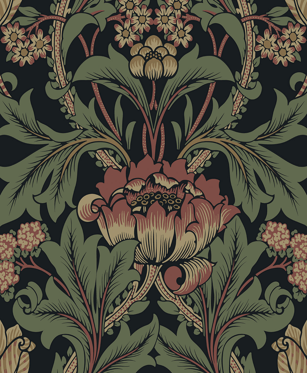NW44401 NextWall NextWall Peel & Stick Wallpaper Primrose Floral Denim Blue & Auburn