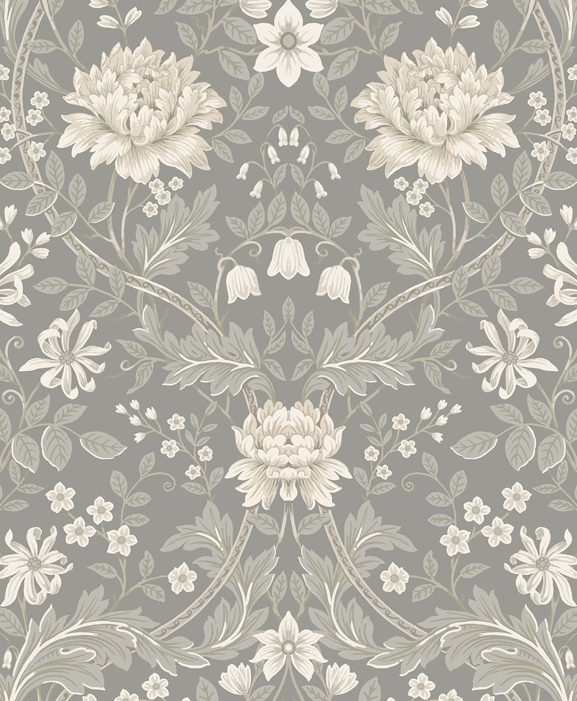 NW44608 NextWall NextWall Peel & Stick Wallpaper Honeysuckle Trail Daydream Grey