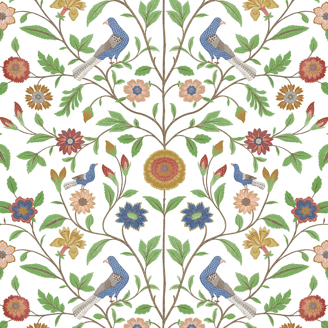 NW45901 NextWall NextWall Peel & Stick Wallpaper Bird Toile White