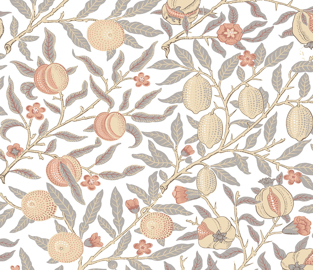 NW48003 NextWall NextWall Peel & Stick Wallpaper Pomegranate Daydream Grey & Melon