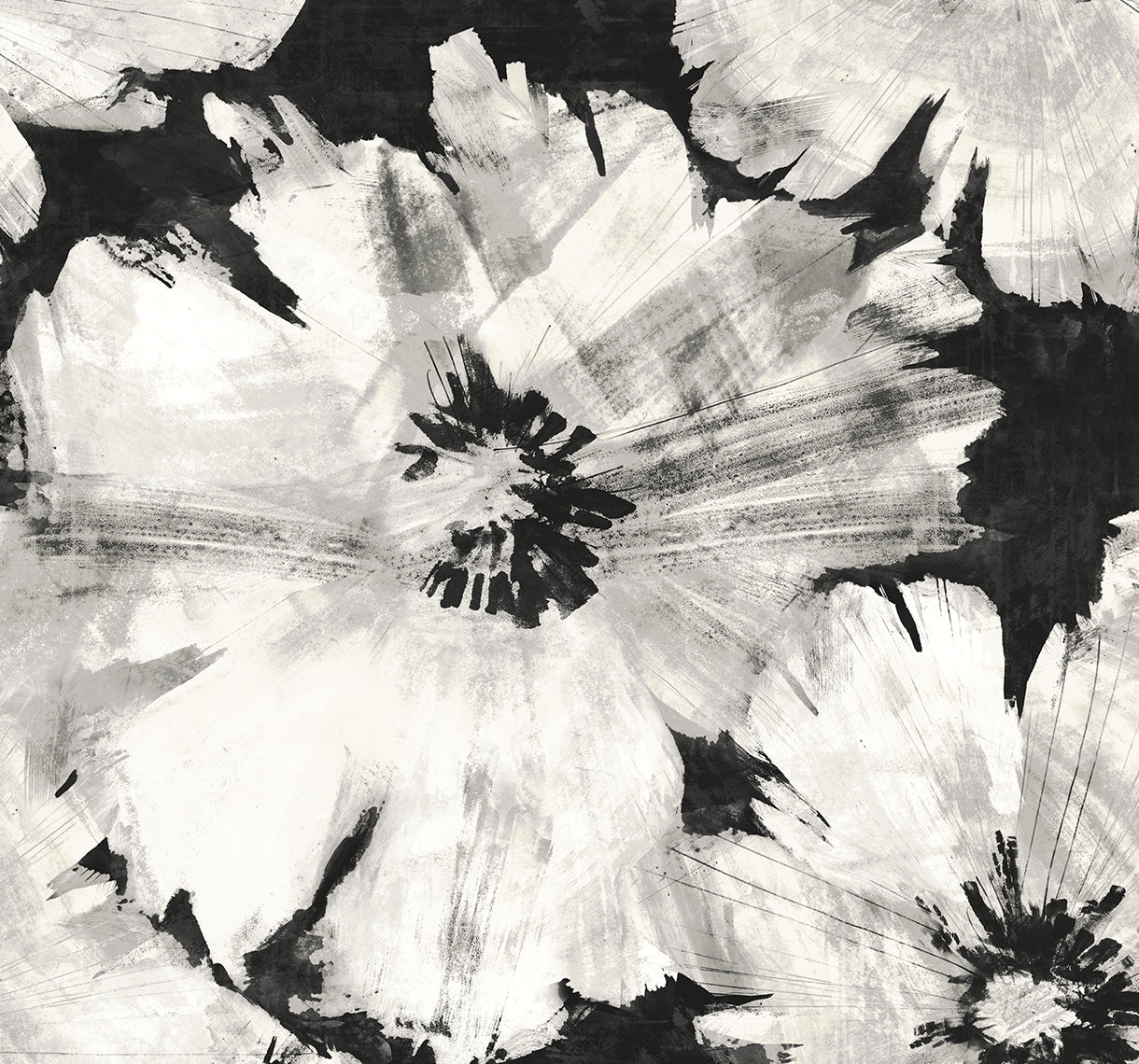 NW49200 NextWall NextWall Peel & Stick Wallpaper Graphic Floral Ebony & Champagne