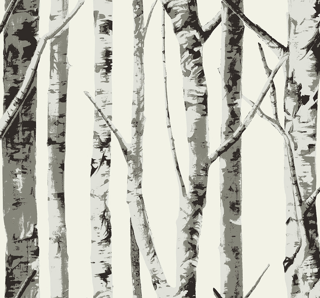 NW49800 NextWall NextWall Peel & Stick Wallpaper Winter Birch Greystone