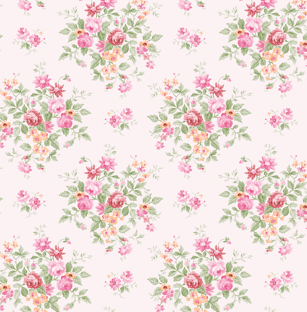 NW50511 NextWall NextWall Peel & Stick Wallpaper Floral Bunches Posy Pink