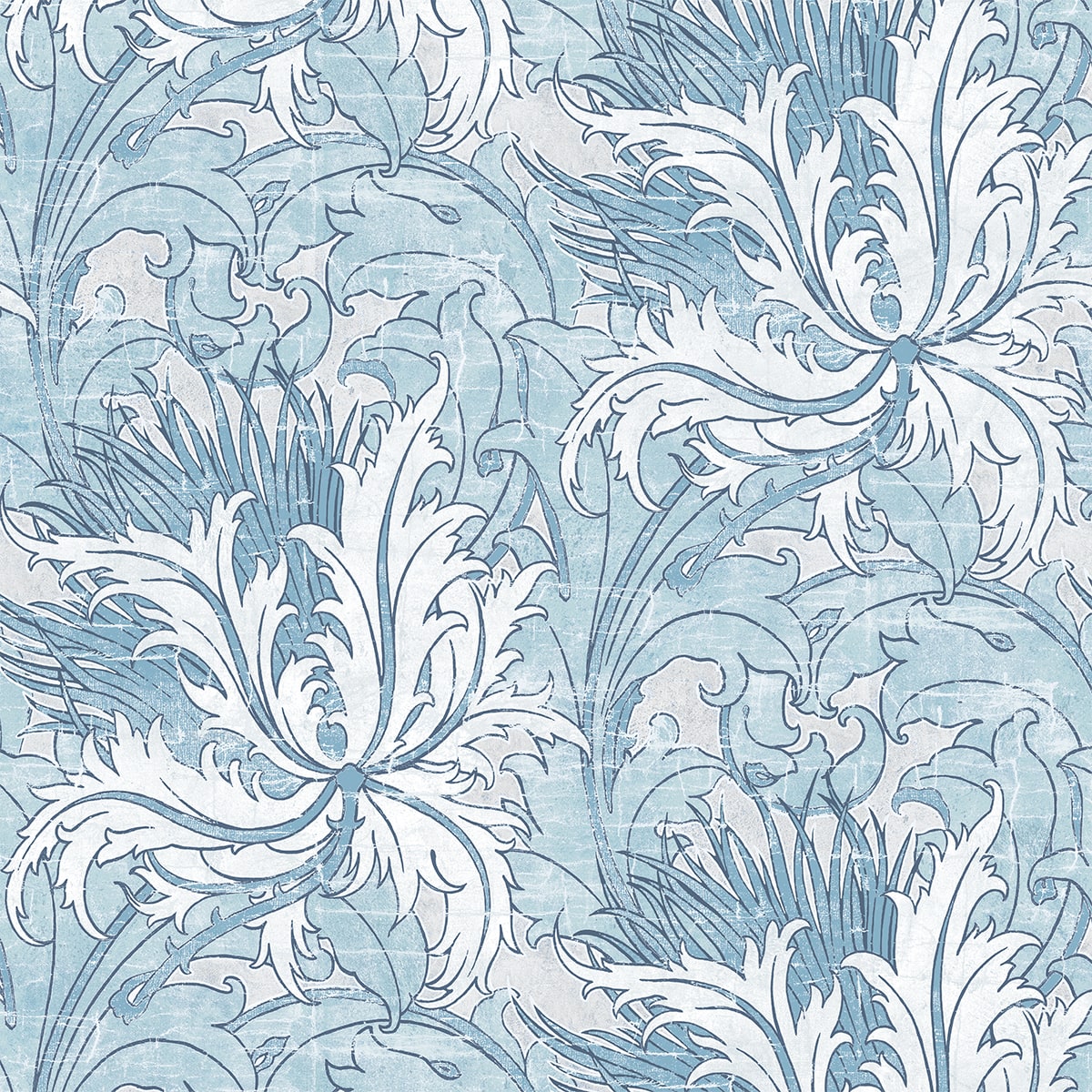 NW50702 NextWall NextWall Peel & Stick Wallpaper Floral Folly Blue Waterfall