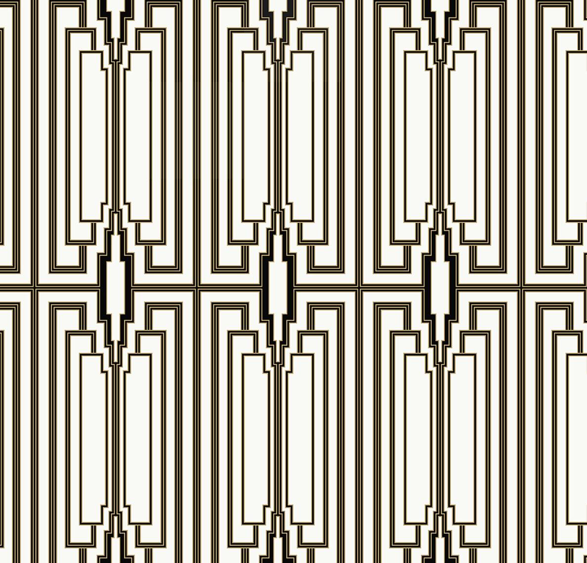 NW51100 NextWall NextWall Peel & Stick Wallpaper Manhattan Deco Ebony & Gold