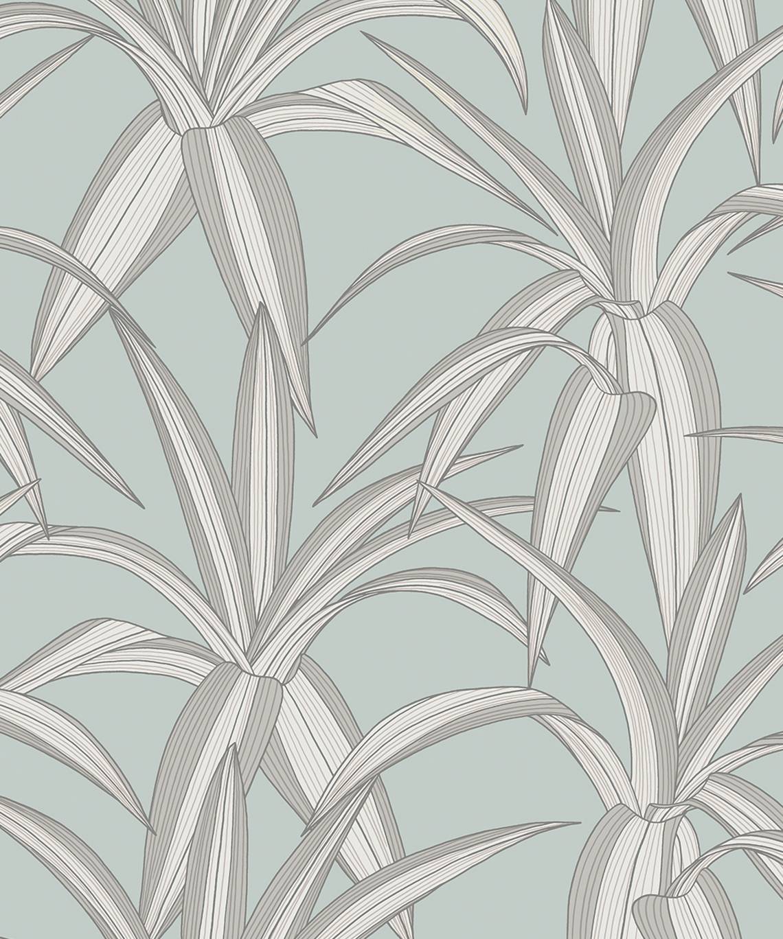 NW51702 NextWall NextWall Peel & Stick Wallpaper Tossed Cradle Plant Blue Mist