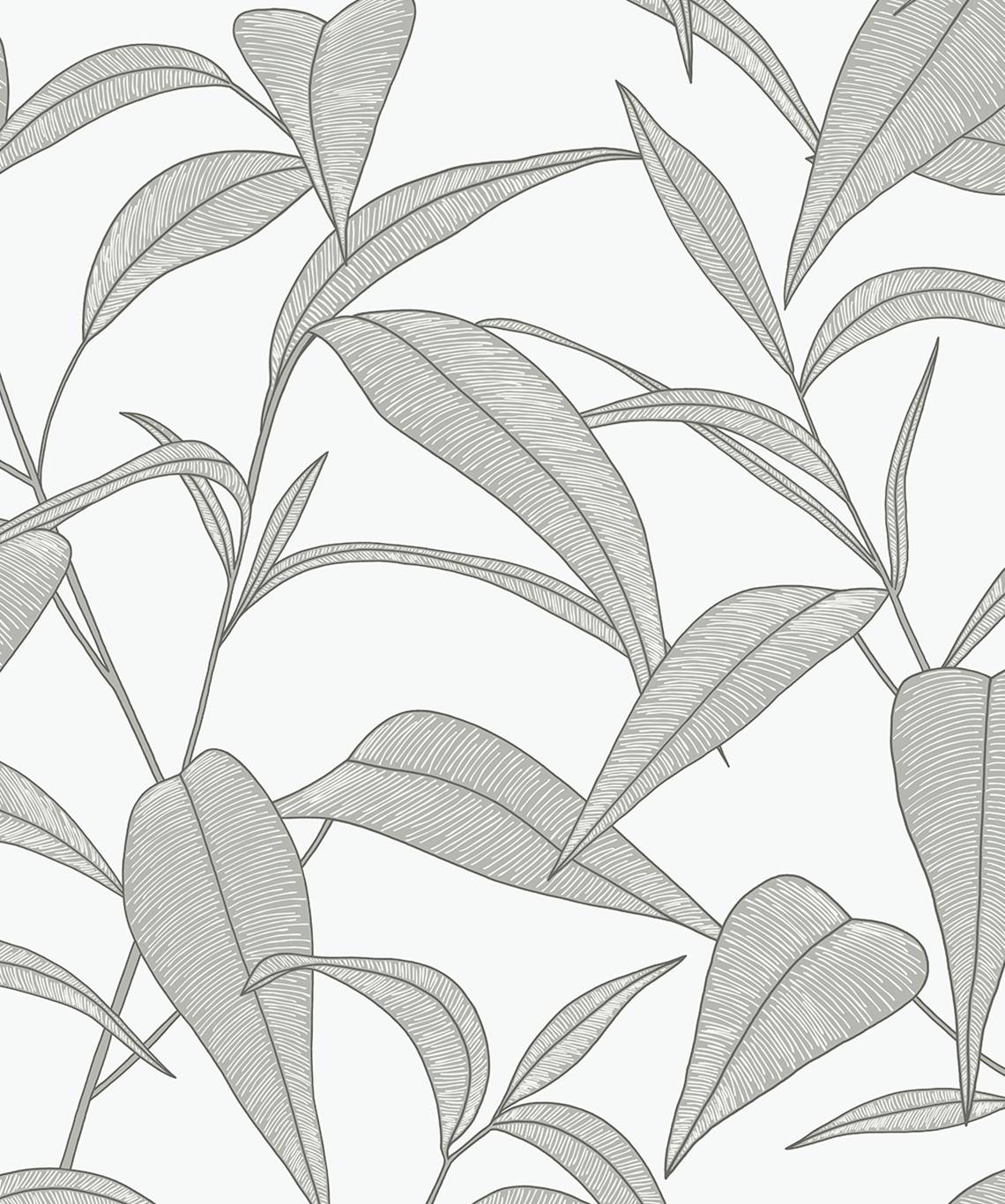 NW51808 NextWall NextWall Peel & Stick Wallpaper Pinstripe Leaf Trail Greystone