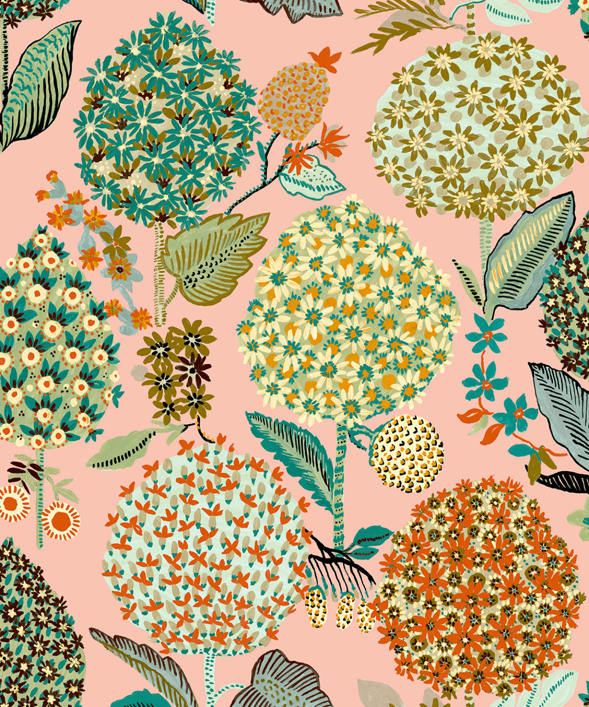 NW52721 NextWall NextWall Peel & Stick Wallpaper Blooming Bulbs Posy Pink