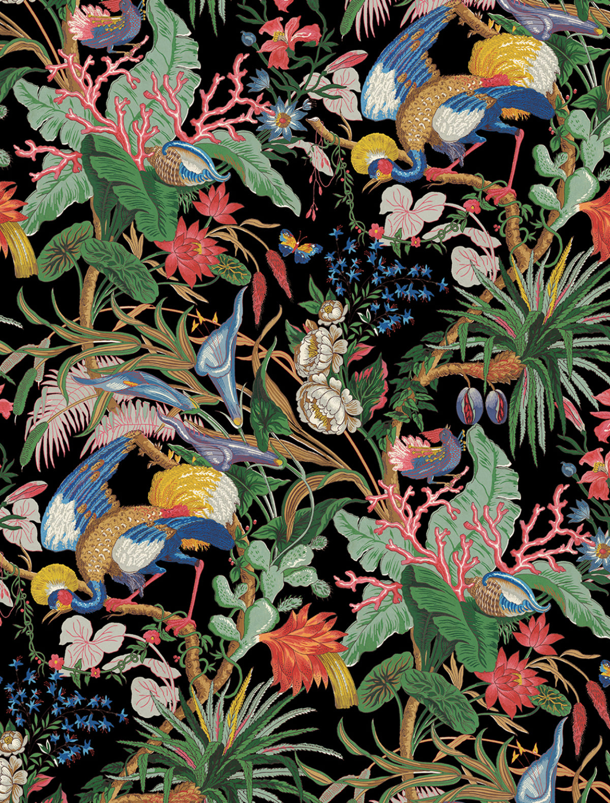 NW52800 NextWall NextWall Peel & Stick Wallpaper Tropical Canopy Ebony
